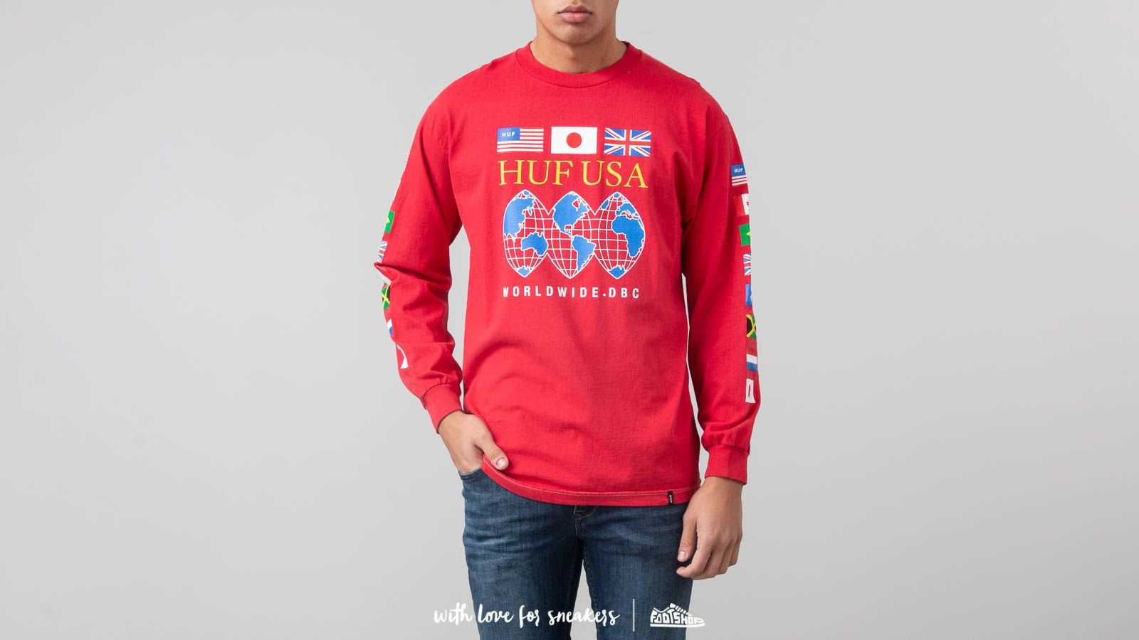 Huf Global Domination Longsleeve Tee - Long-sleeved T-shirt - HD Wallpaper 