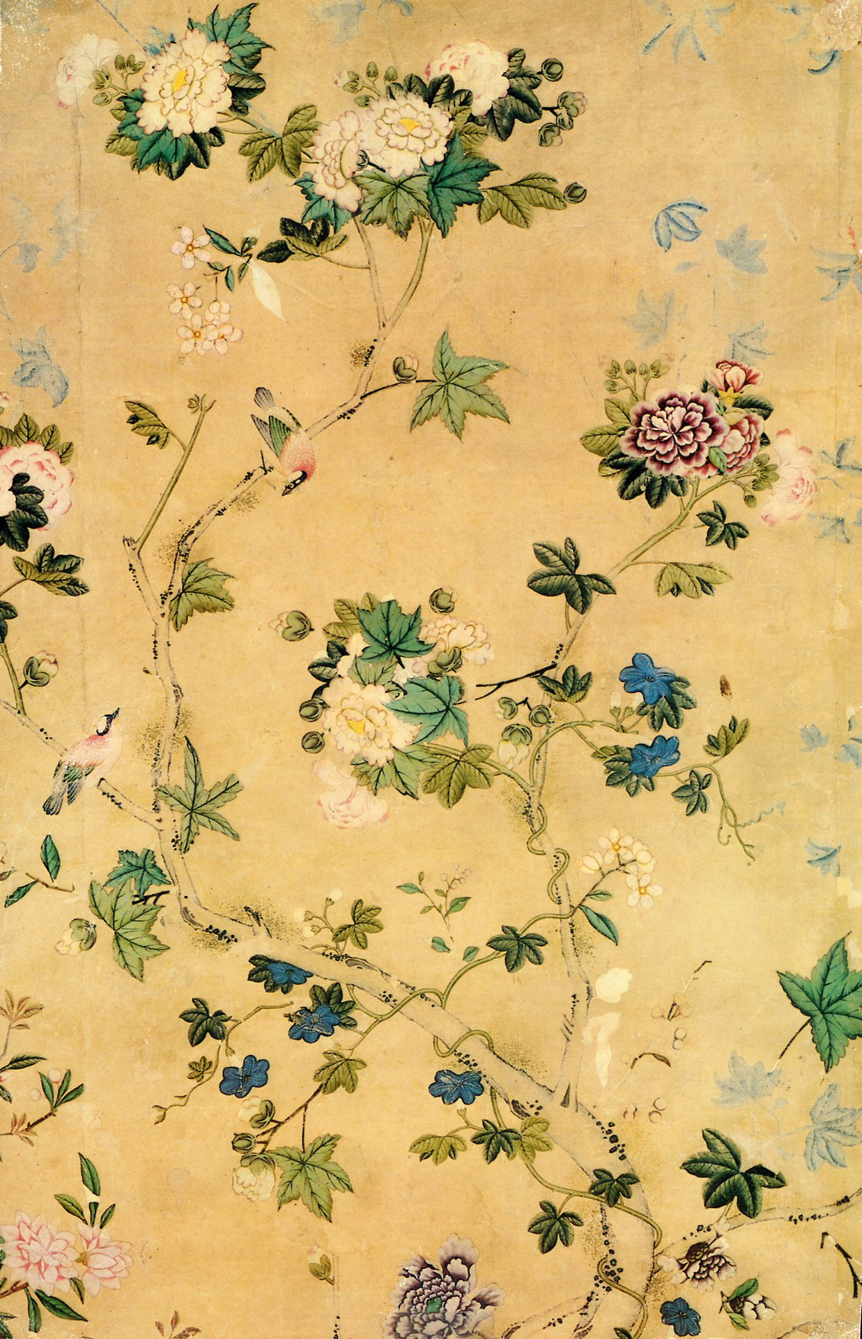 18th Century Hand Painted Chinese Wallpaper - 19th Century Wallpaper Patterns - HD Wallpaper 