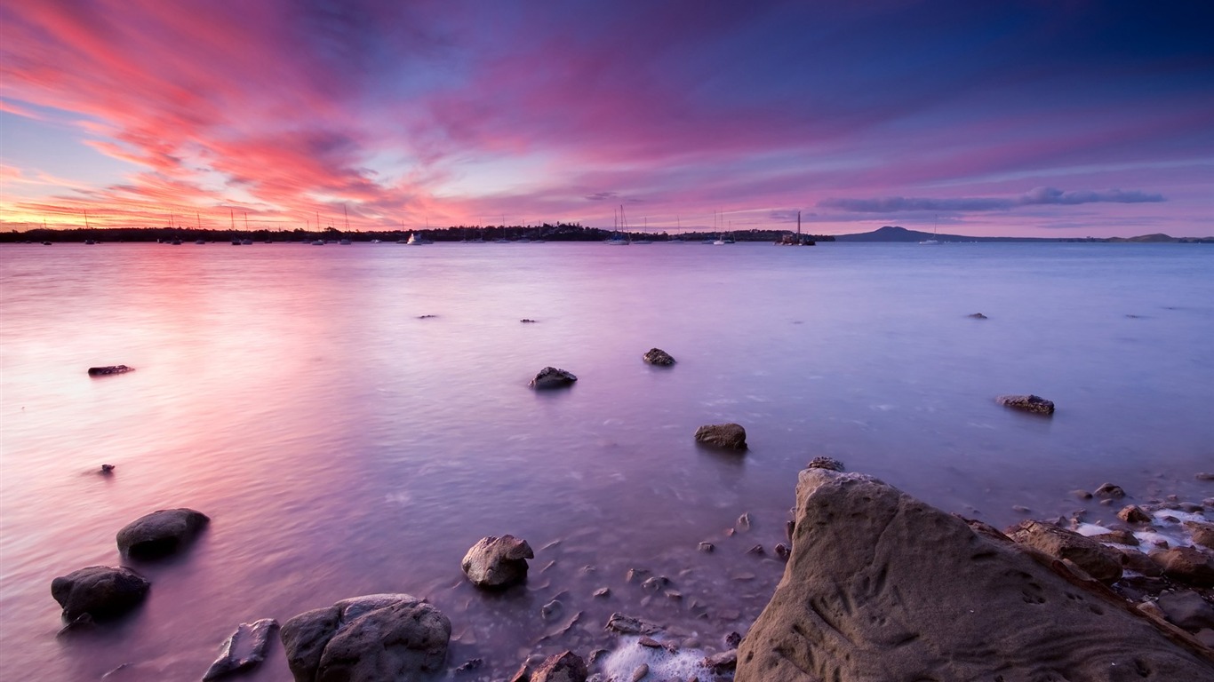 Maori Bay On Sunset Wallpaper2011 - New Zealand Beach - HD Wallpaper 