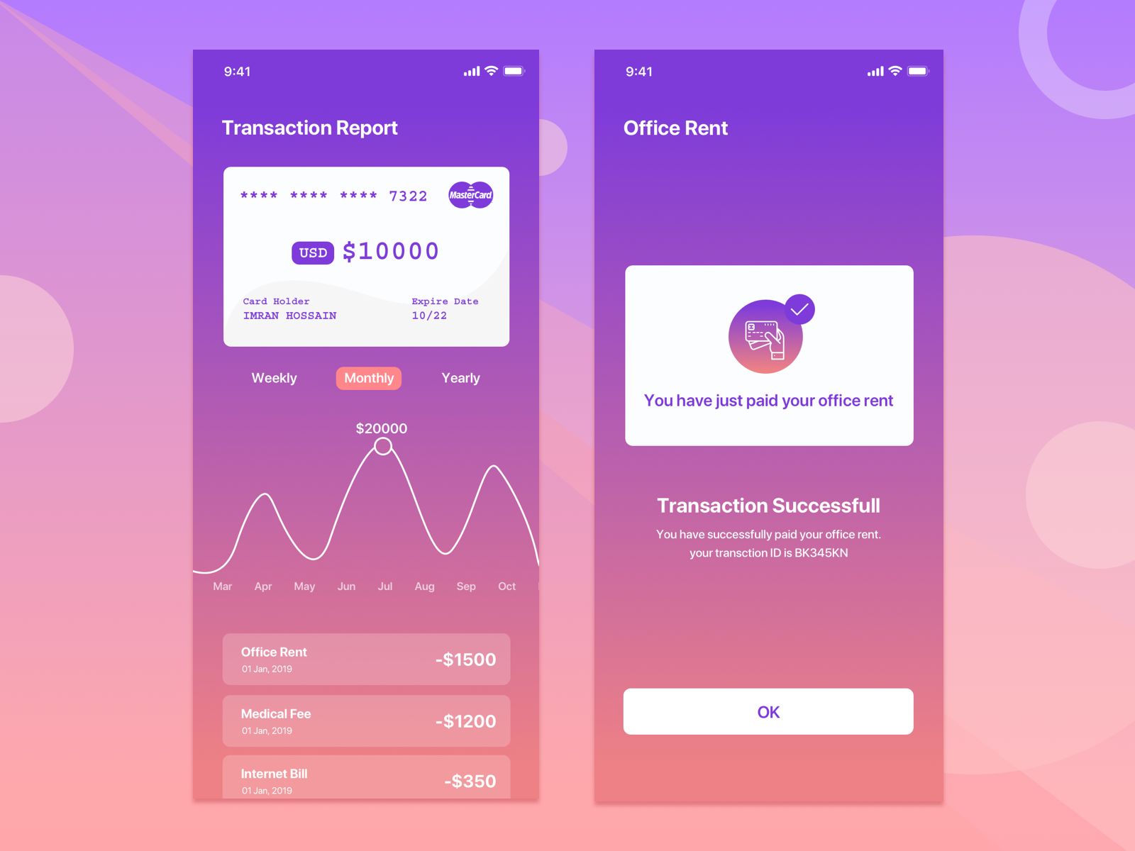 Banking App Ui - HD Wallpaper 