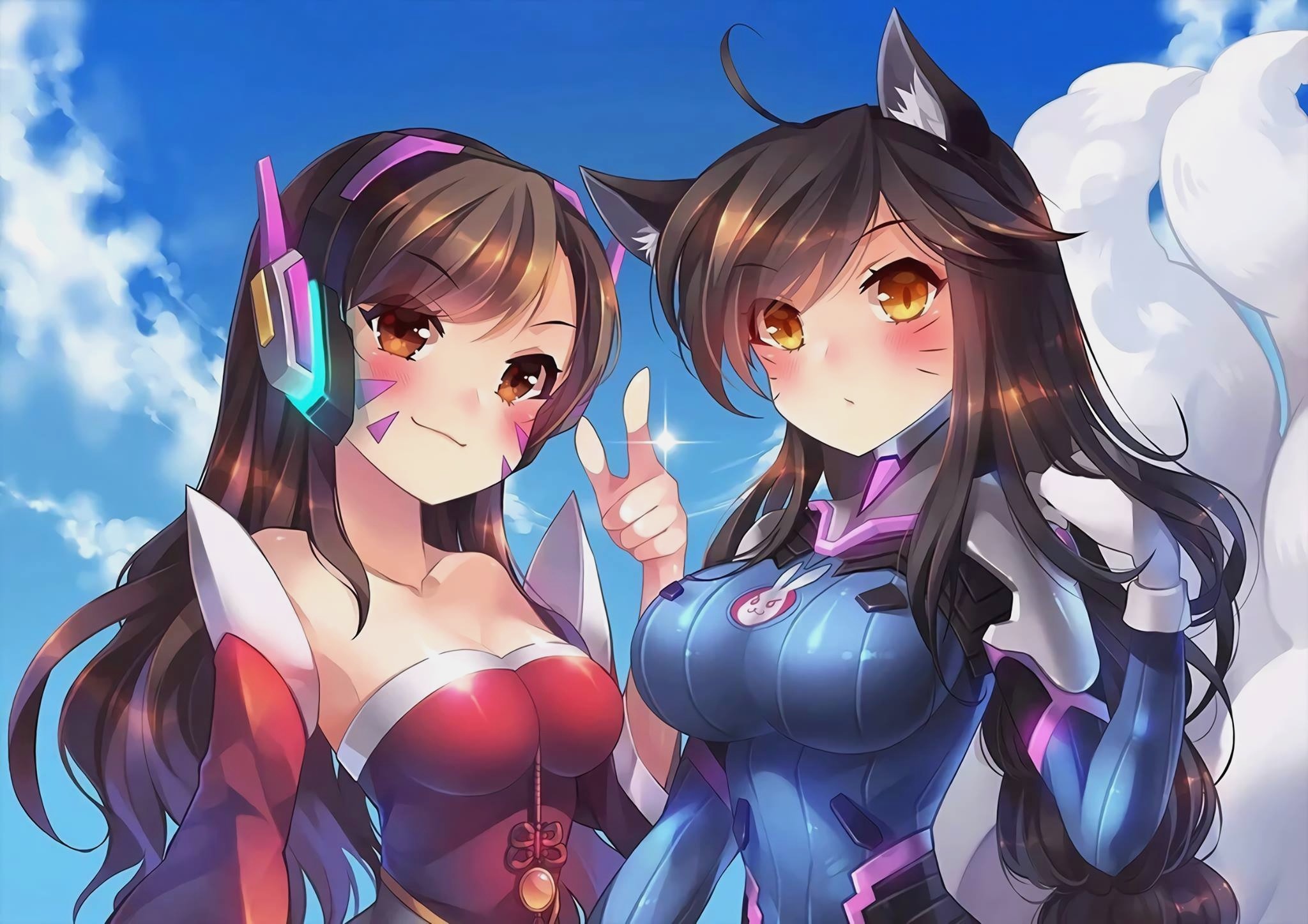 0c7b Fa80d9a6c11dea Steam Workshop Crimson Server From - D Va And Ahri - HD Wallpaper 