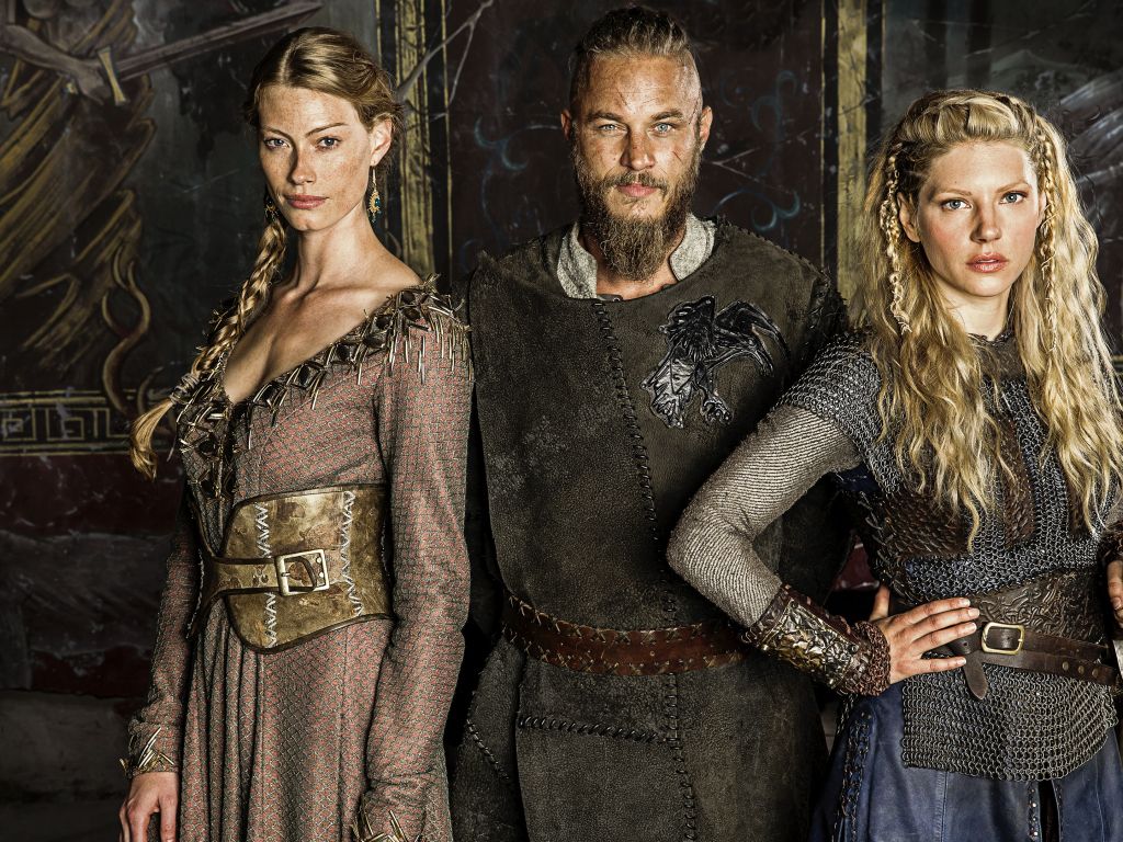 Vikings Tv Series Wallpaper - Lagertha And Ragnar - HD Wallpaper 
