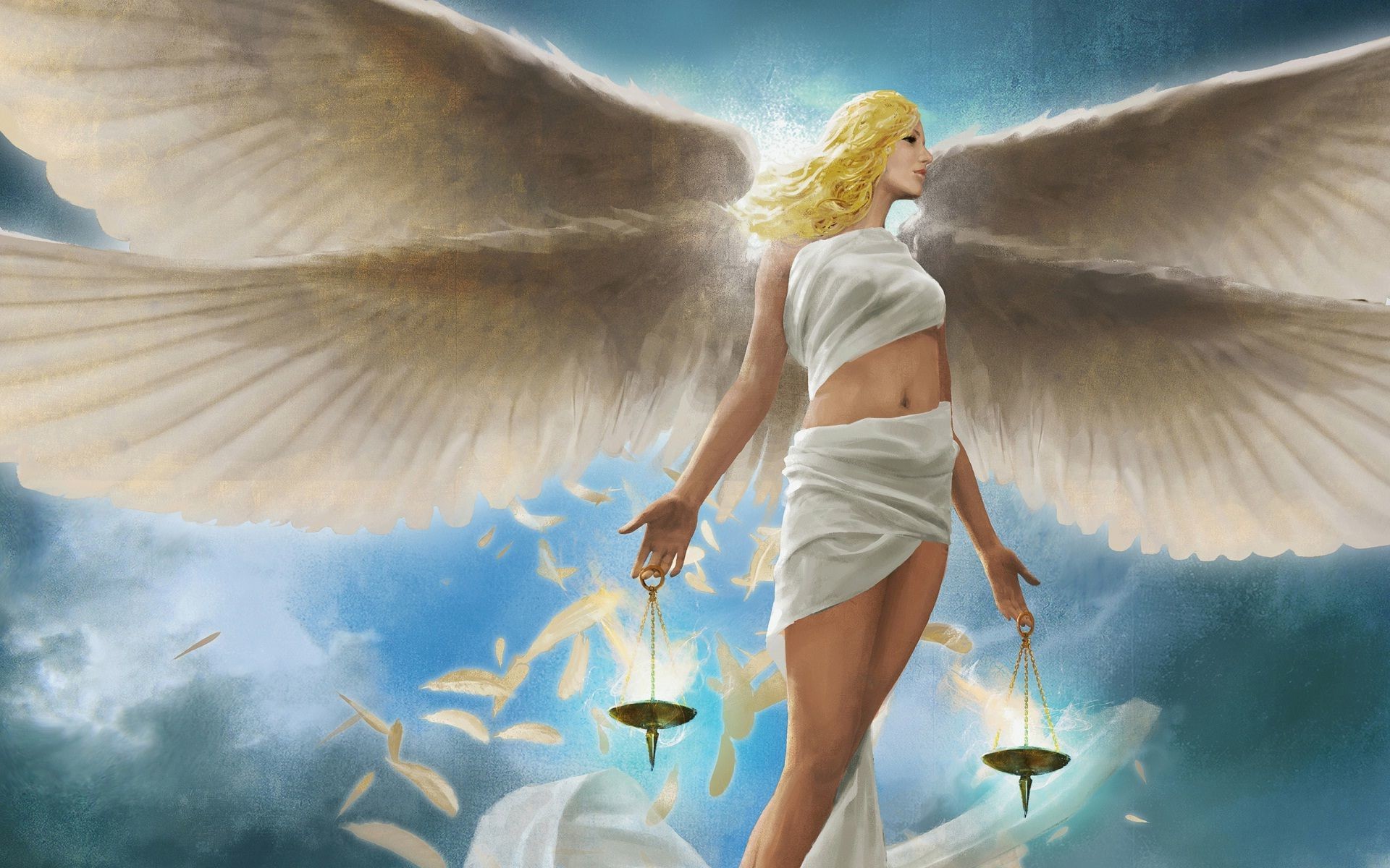 1920x1200, Angel Hd Wallpapers Backgrounds Wallpaper - Beautiful Angel In Heaven - HD Wallpaper 