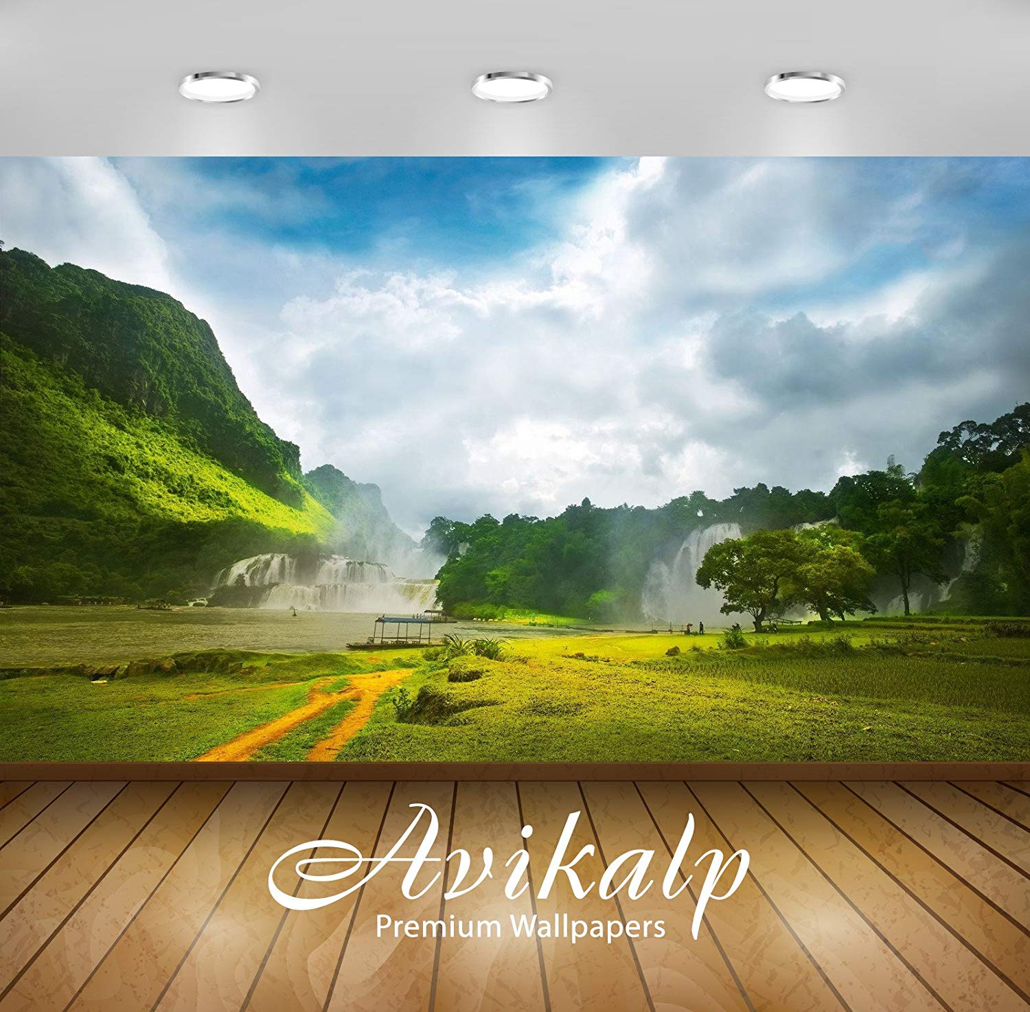 Avikalp Exclusive Awi5095 Amazing Waterfalls Between - Full Hd - HD Wallpaper 