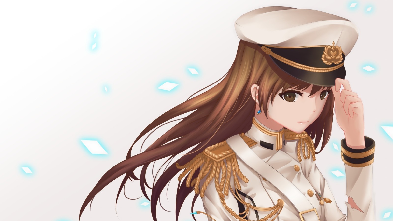 Anime Girl, Military Uniform, Long Hair - Anime Girl Military Uniform - HD Wallpaper 