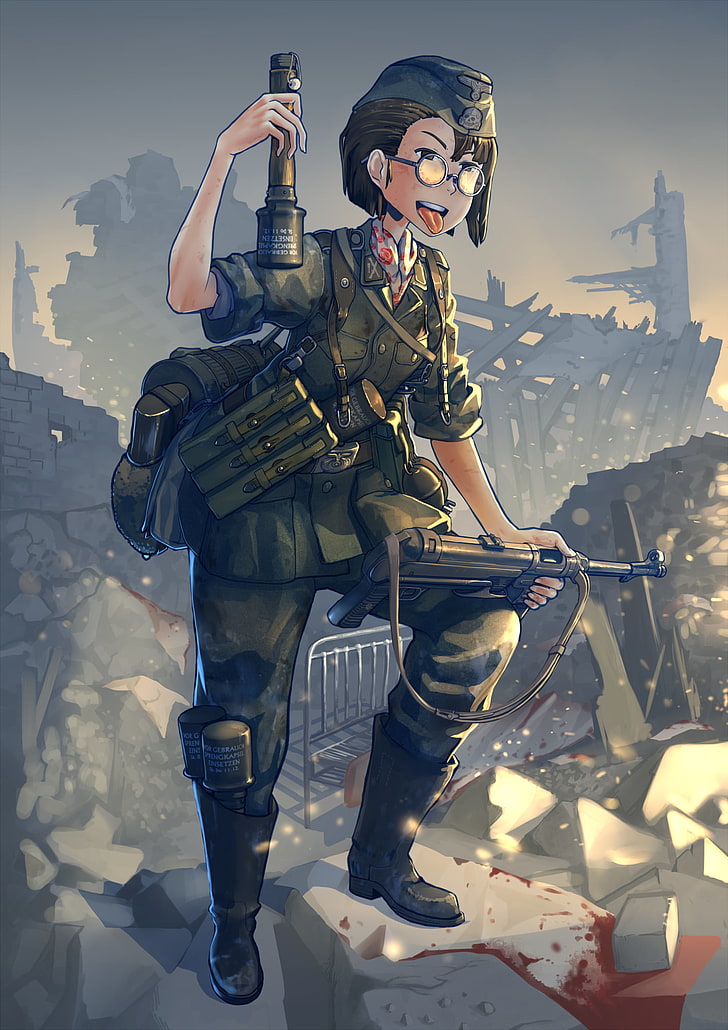 Soldier With Grenade Digital Wallpaper, Anime, Anime - 36th Waffen Grenadier Division - HD Wallpaper 