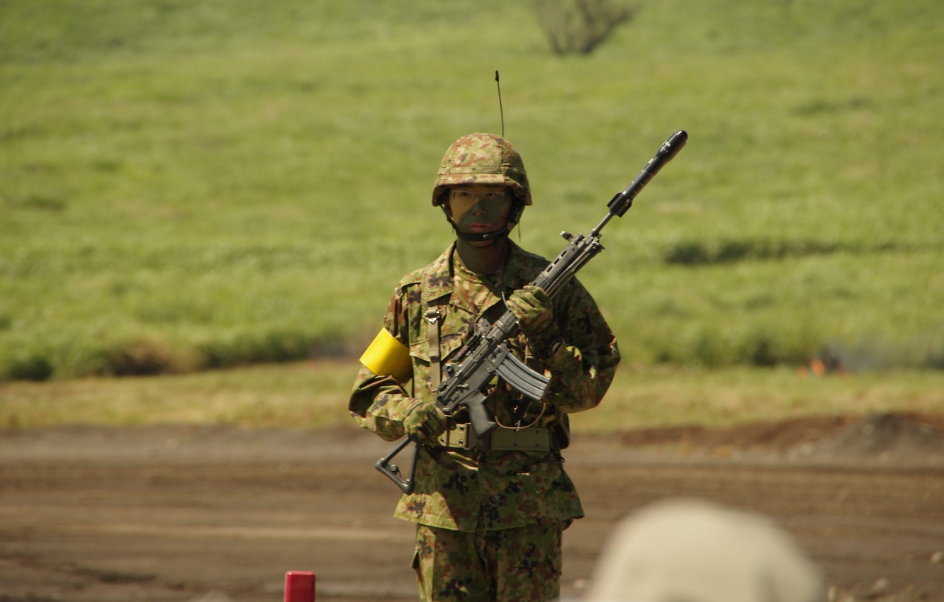 Photo Wallpaper Japan, Gun, Soldier, Weapon, Man, Army, - Type 89 Rifle Grenade - HD Wallpaper 