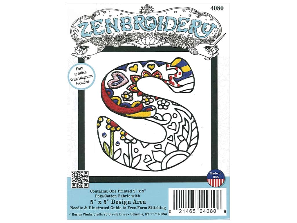 Design Works Zenbroidery Fabric 5 X - Free Form Design Letter - HD Wallpaper 