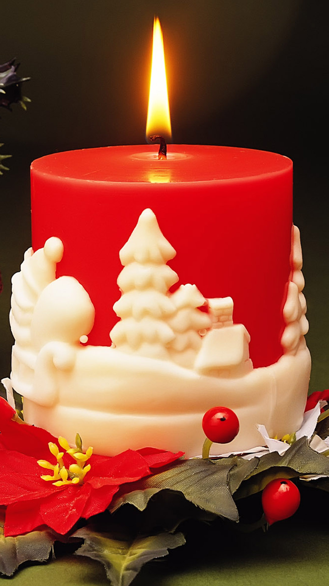 Christmas Candle Wallpaper For Android - HD Wallpaper 
