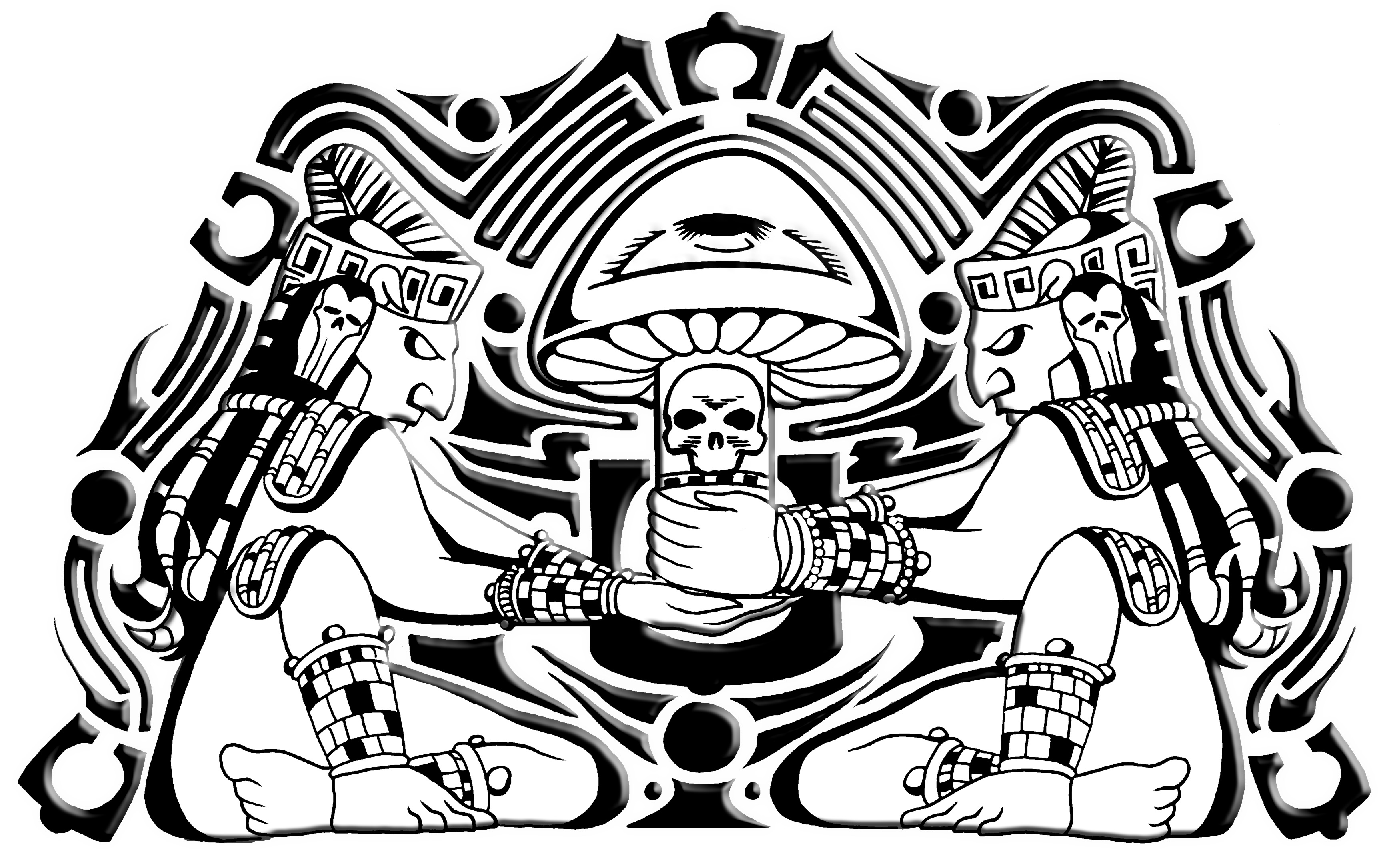Mesoamerican Mushroom Art - HD Wallpaper 