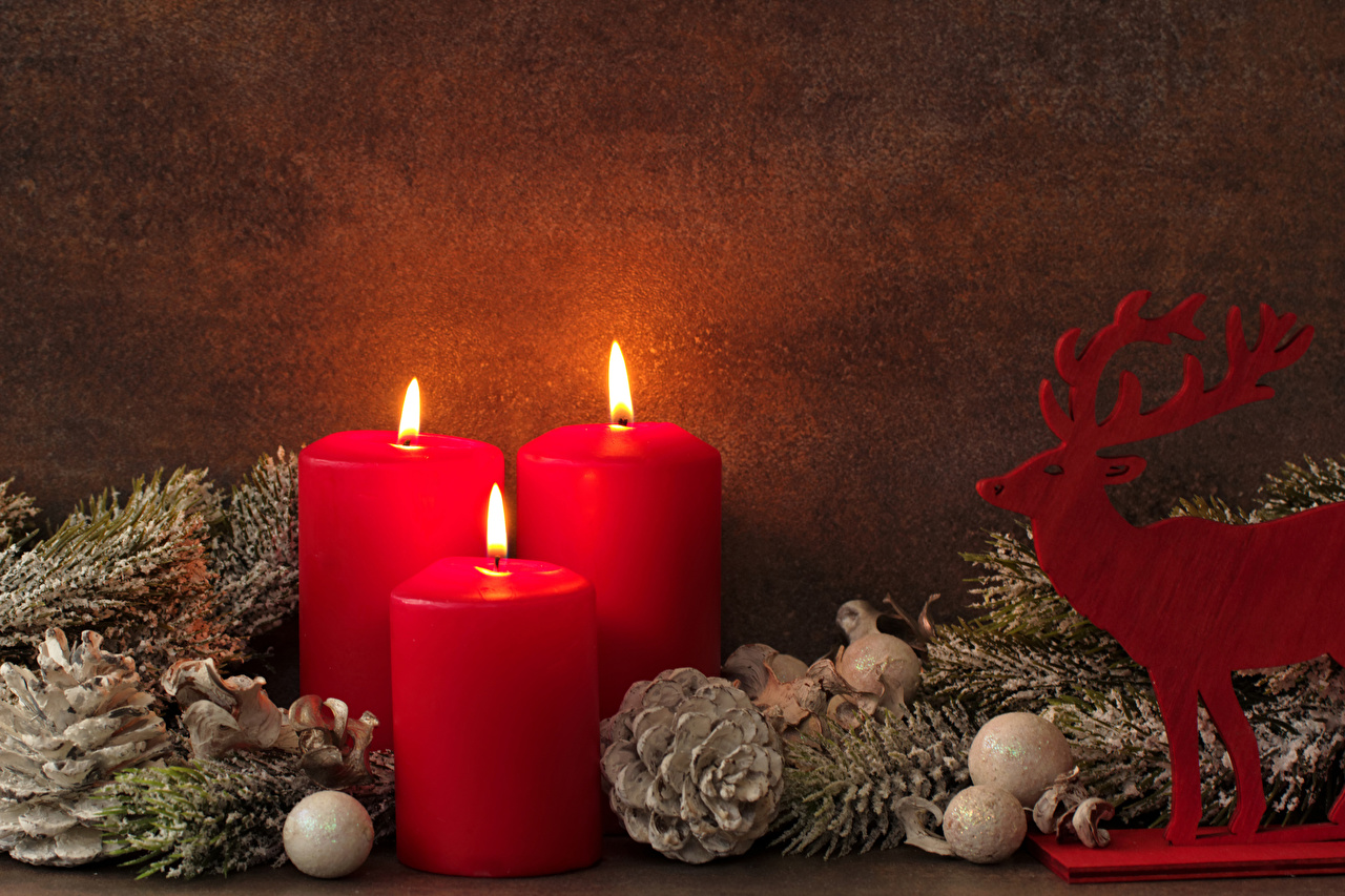 Christmas Candle - HD Wallpaper 
