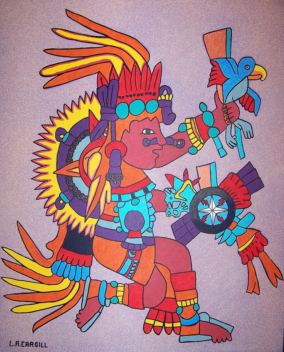 Mayan Illustration, Tonatiuh, Aztec, Day, God, Aztec - HD Wallpaper 
