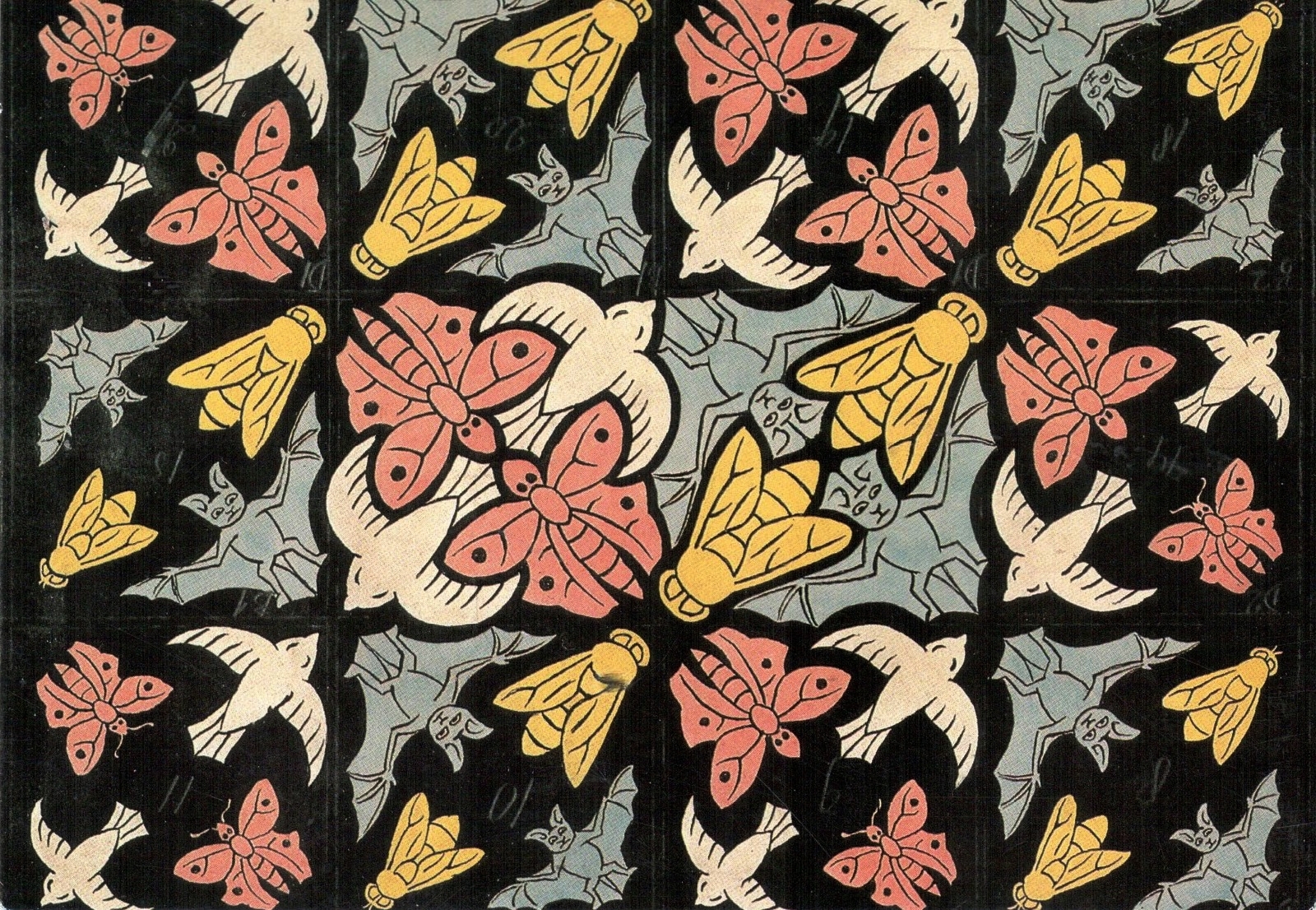 Mc Escher Wallpaper - Escher Butterflies - HD Wallpaper 