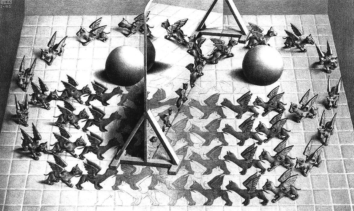 Mc Escher Desktop Wallpapers Group - Maurits Cornelis Escher Magic Mirror - HD Wallpaper 