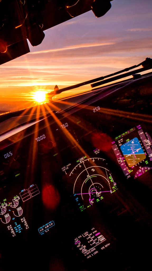 Cockpit Sunset - HD Wallpaper 