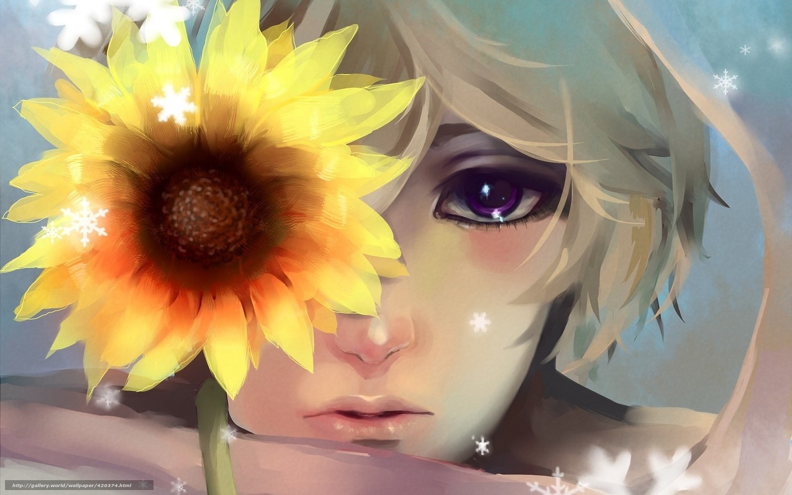 Download Wallpaper Hetalia Axis Countries, And, Sunflower, - Anime Girassol - HD Wallpaper 