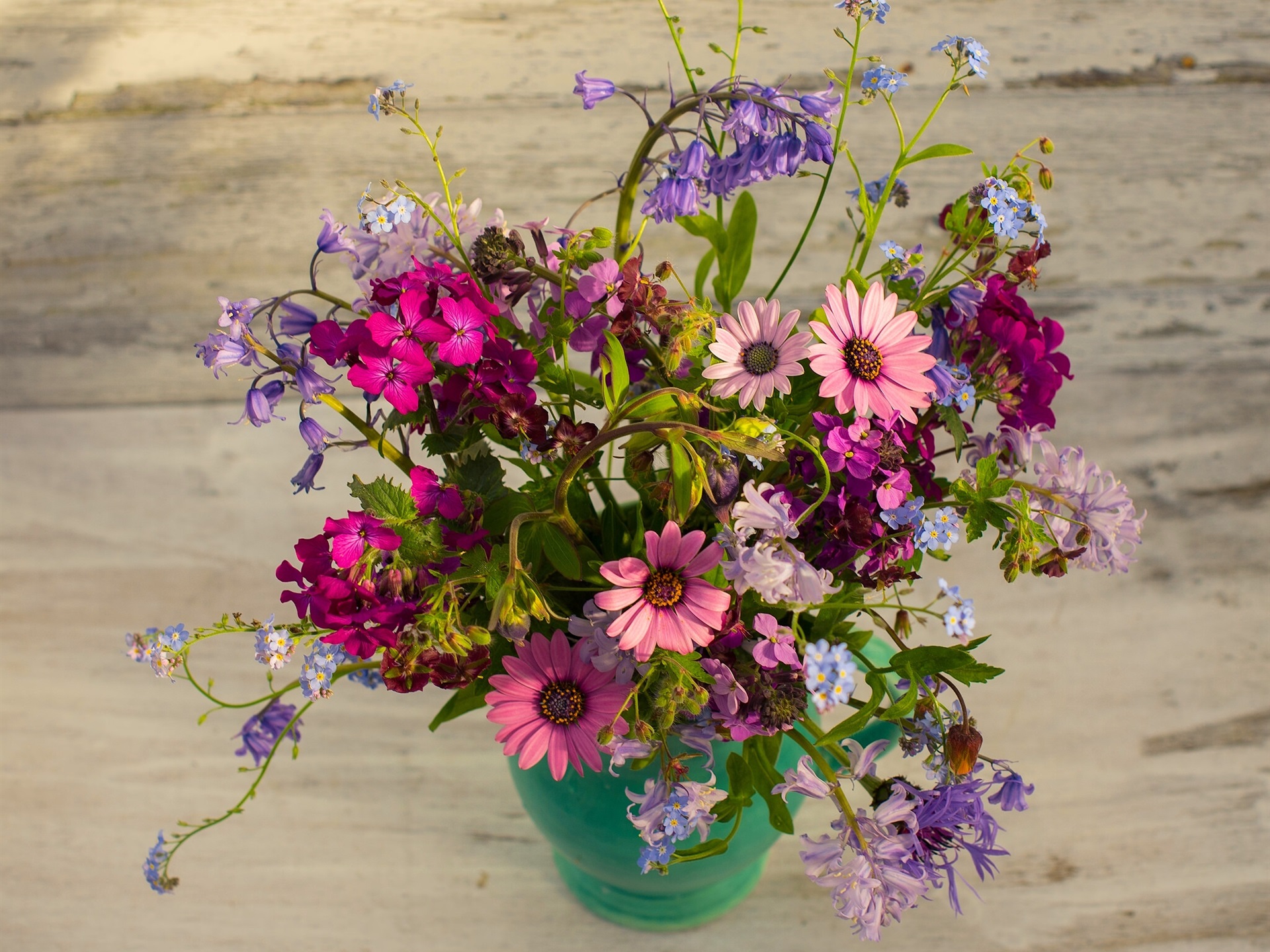 Wallpaper Vase, Bouquet, Many Kinds Flowers - Flower Bouquet - HD Wallpaper 