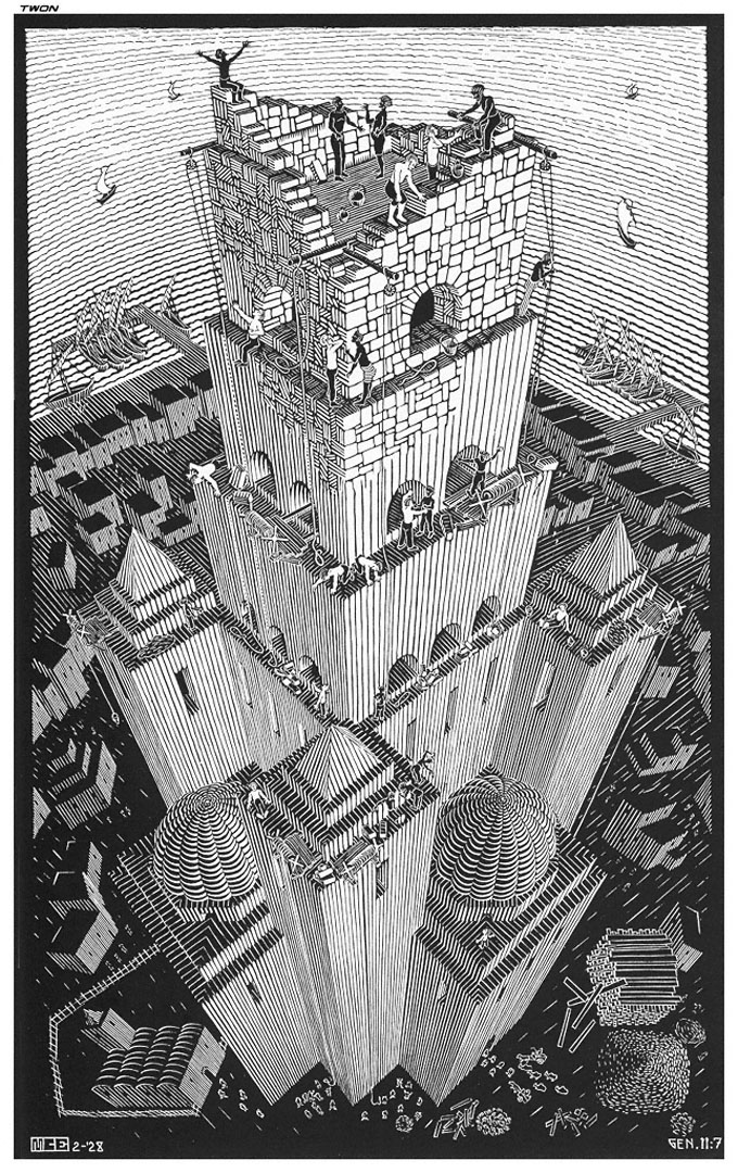 Tower Of Babel - Tower Of Babel Mc Escher - HD Wallpaper 