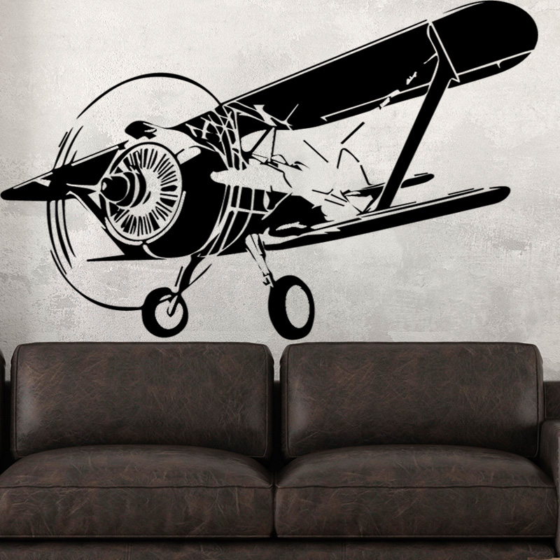 Silueta De Avión Antiguo - HD Wallpaper 