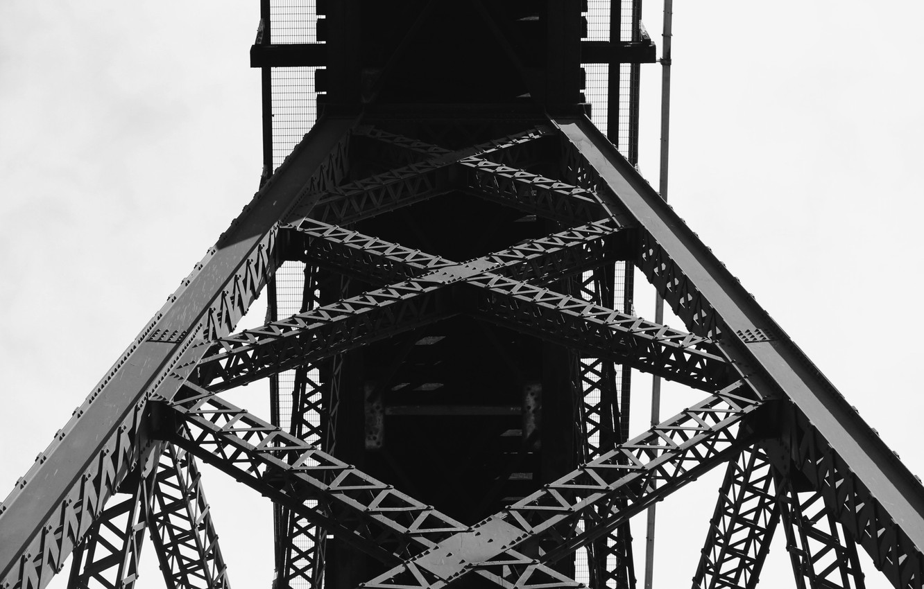 Photo Wallpaper Design, Bridge, Pattern, Black And - Steel Black And White - HD Wallpaper 