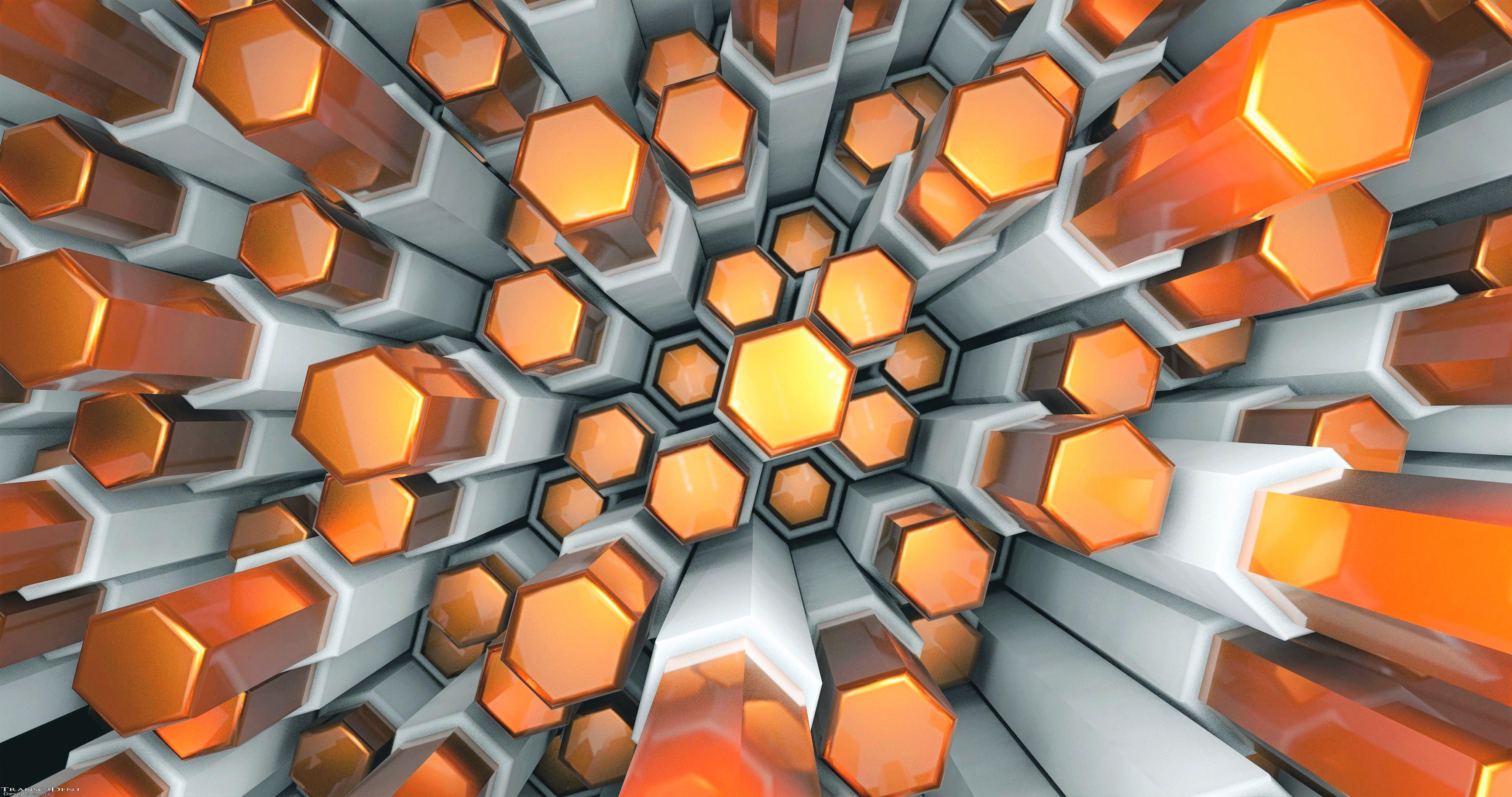 Hexagons, Structure, 3d, Volume - HD Wallpaper 