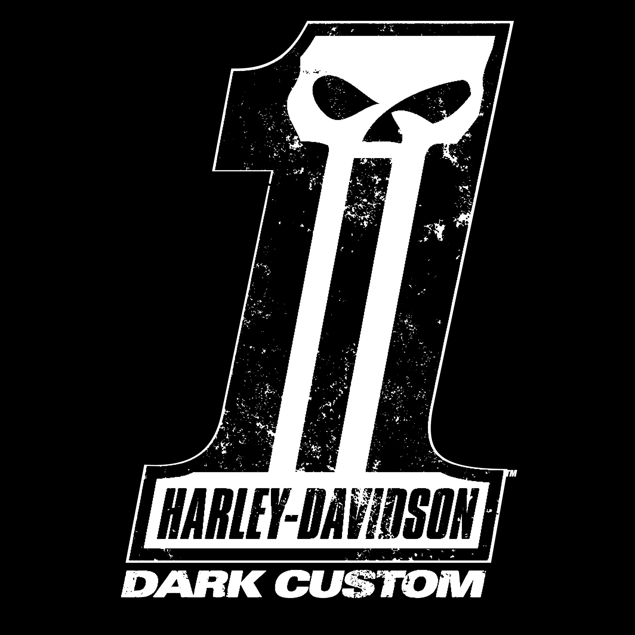 Darkcustom Logo White 
 Data Src Willie G Skull Logo - Harley Davidson Number 1 Skull Logo - HD Wallpaper 
