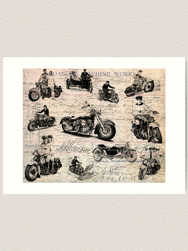 Harley Davidson Vintage Prints - HD Wallpaper 