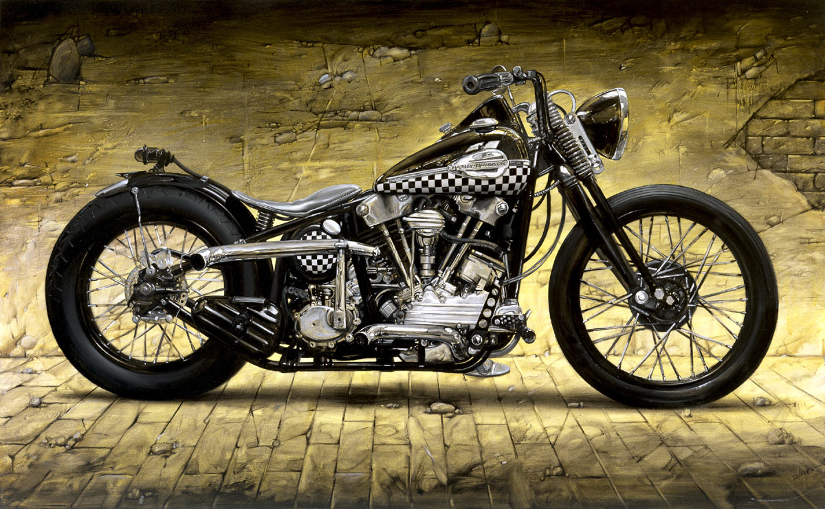 Harley Davidson Bikes Caro Wallpapers - Harley Davidson Knucklehead Custom - HD Wallpaper 