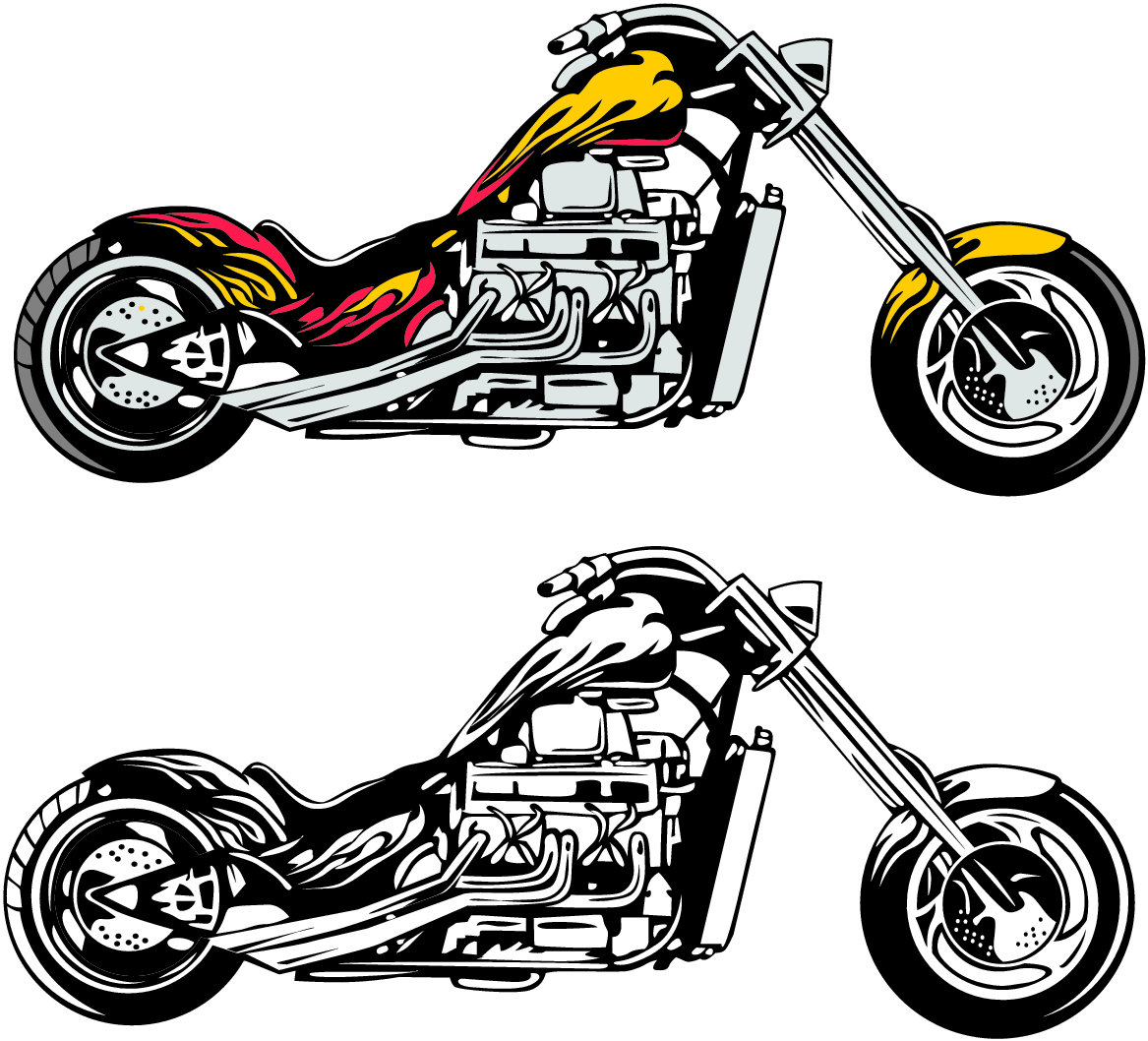 Motorcycle Chopper Clipart Widescreen 2 Hd Wallpapers - 2 Motorcycle Clipart - HD Wallpaper 