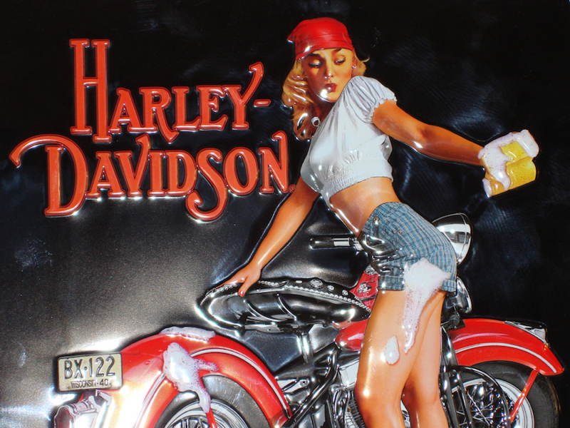 Pin Up - Harley Davidson Pin Up Girl - HD Wallpaper 