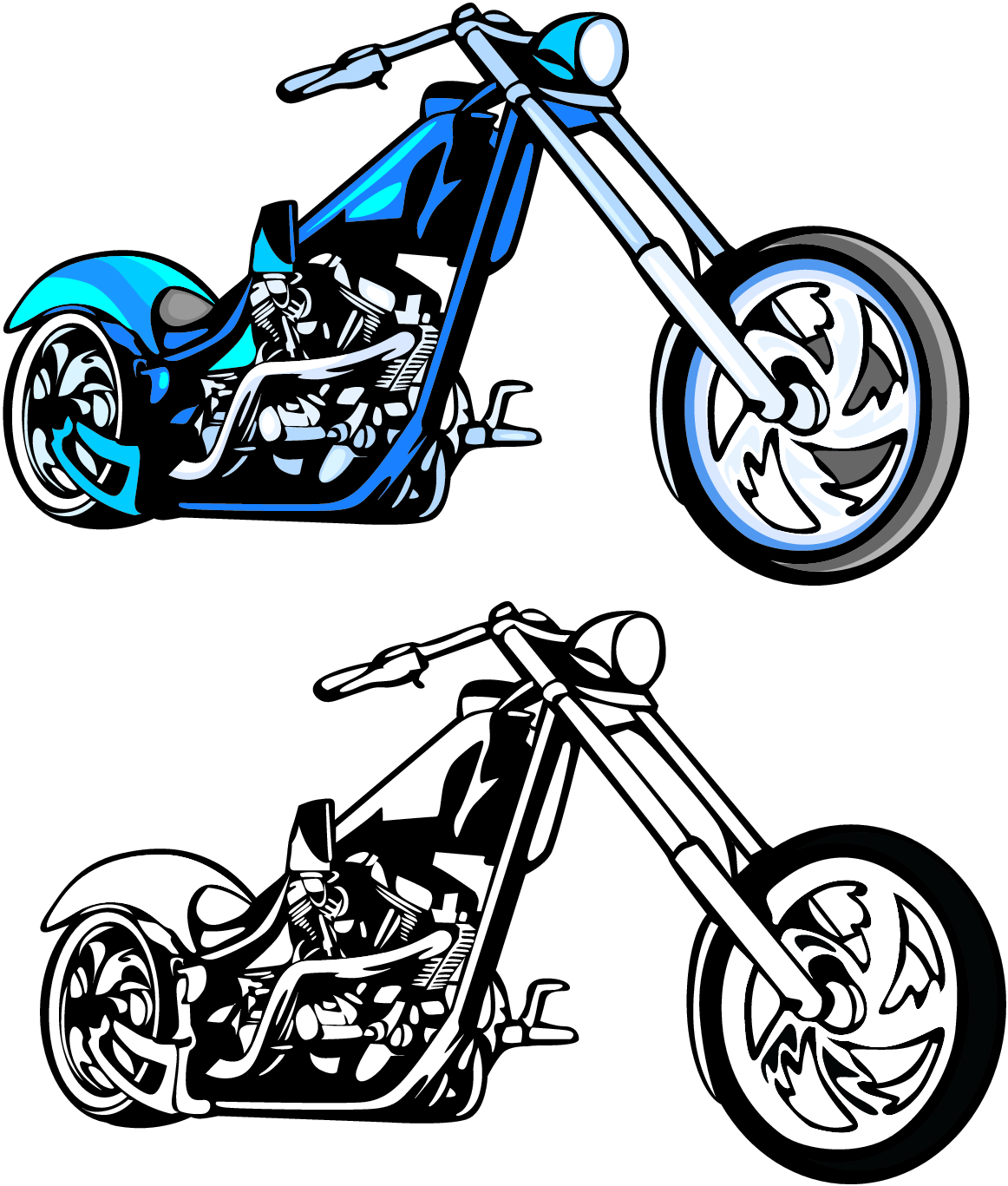 Motorcycle Chopper Clipart Background 1 Hd Wallpapers - Harley Davidson Chopper Clipart - HD Wallpaper 