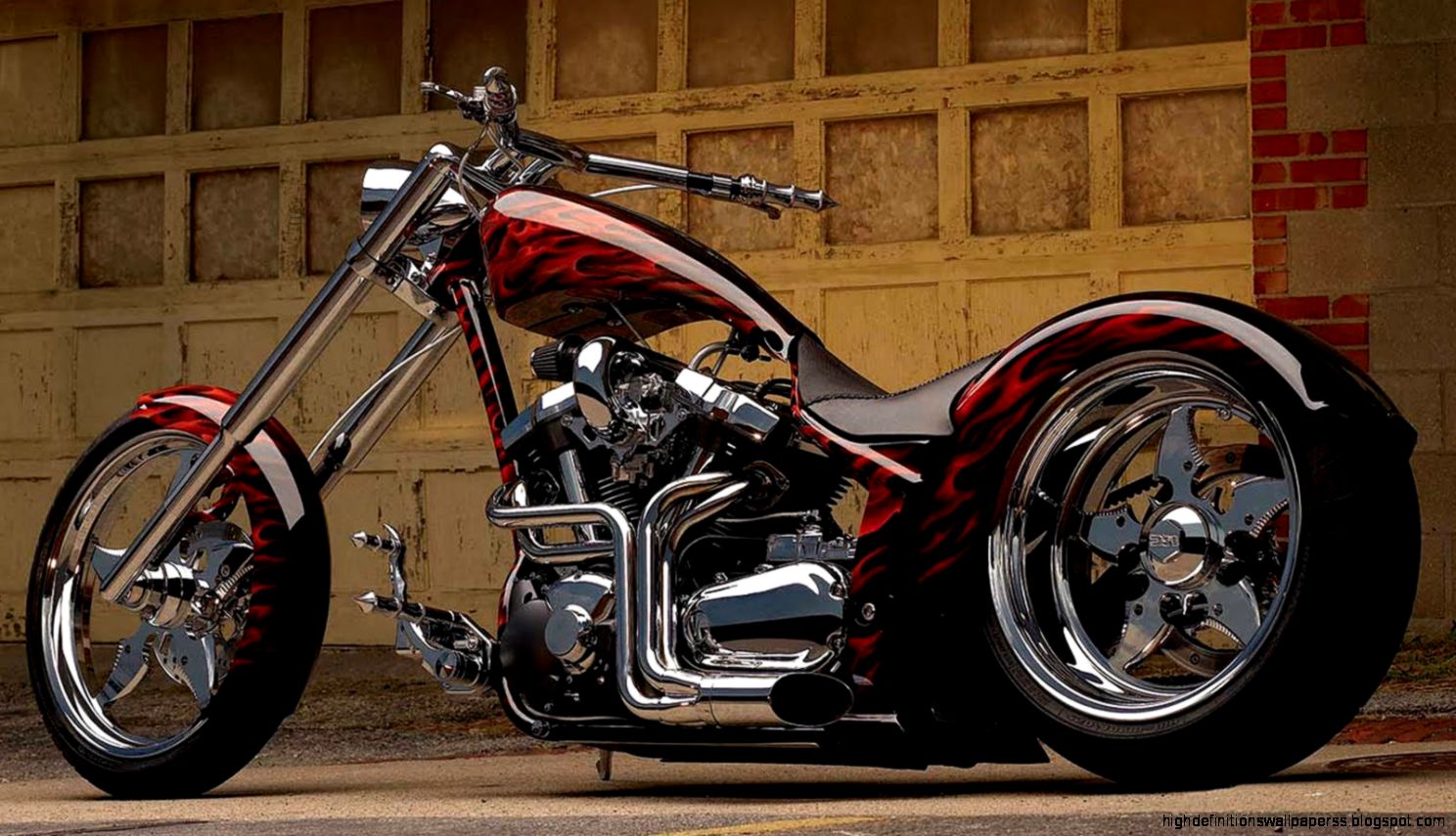 Motorcycle Cool Chopper Fire Hd Image 4189 Wallpaper - Motorcycle - HD Wallpaper 