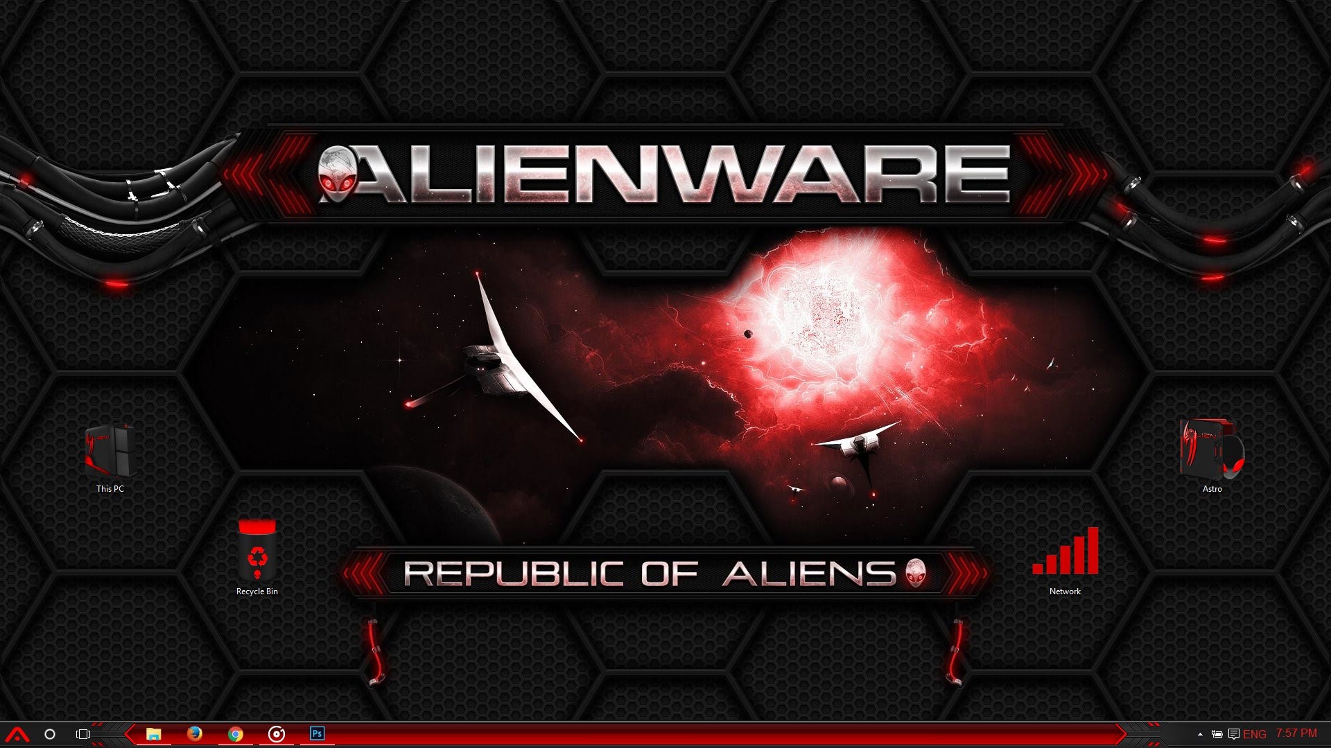 Alienware Windows 10 Theme - Alienware Red Background - HD Wallpaper 