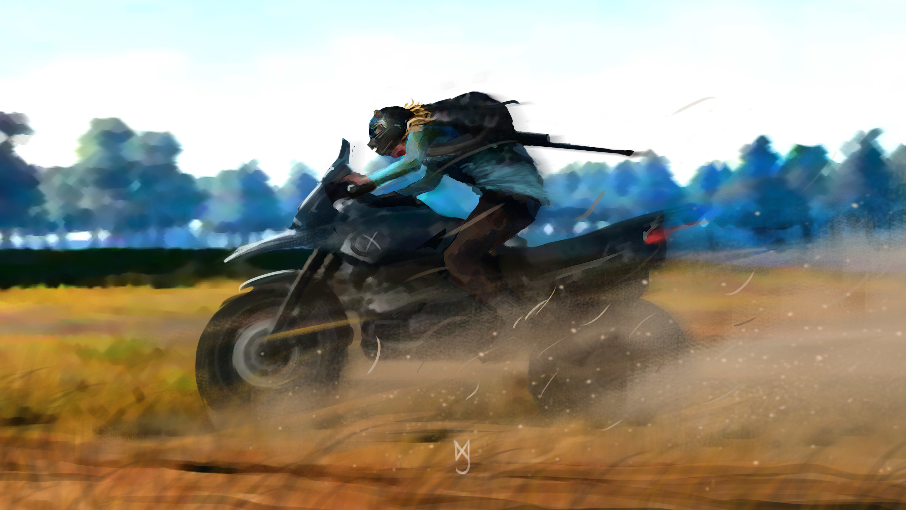 Pubg Guy On Bike Tk - HD Wallpaper 
