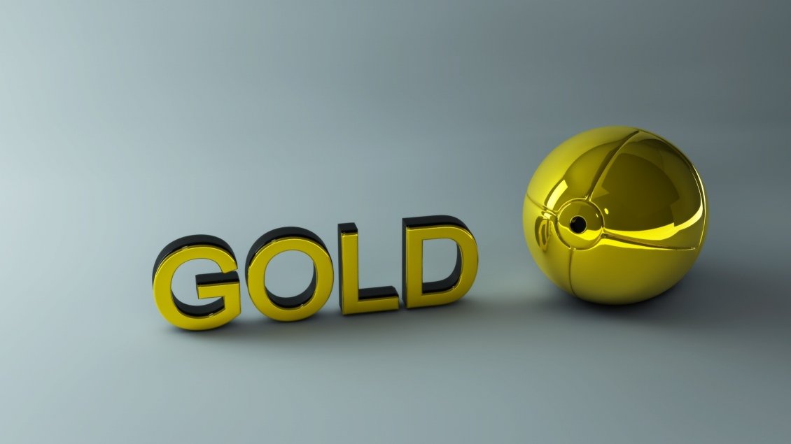 Download Wallpaper 3d Gold Letters And Ball Wallpaper - Gold Letter -  1130x635 Wallpaper 