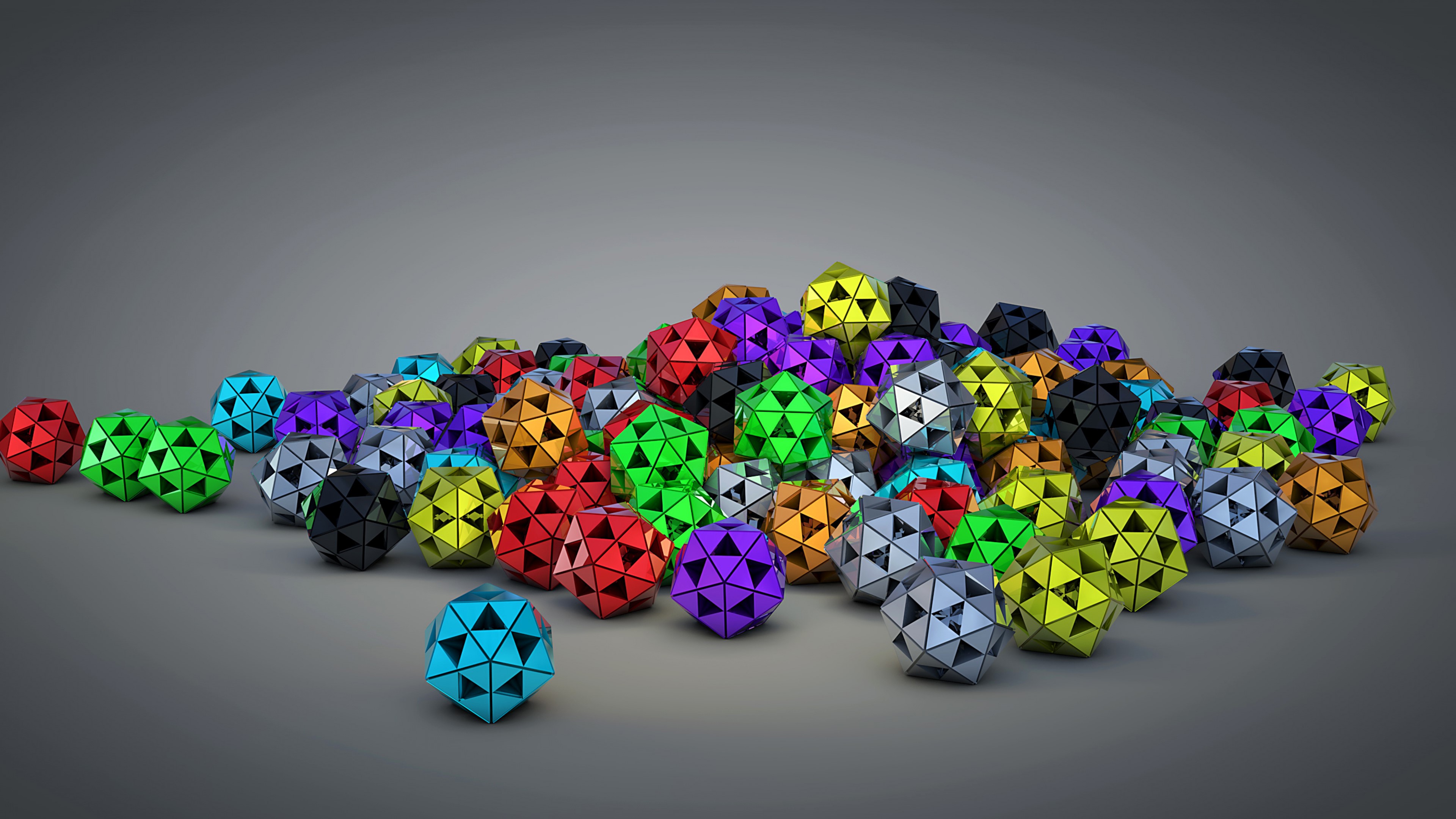 3d Triangle Color Ball 4k Resolution Wallpaper - 4k Color - HD Wallpaper 