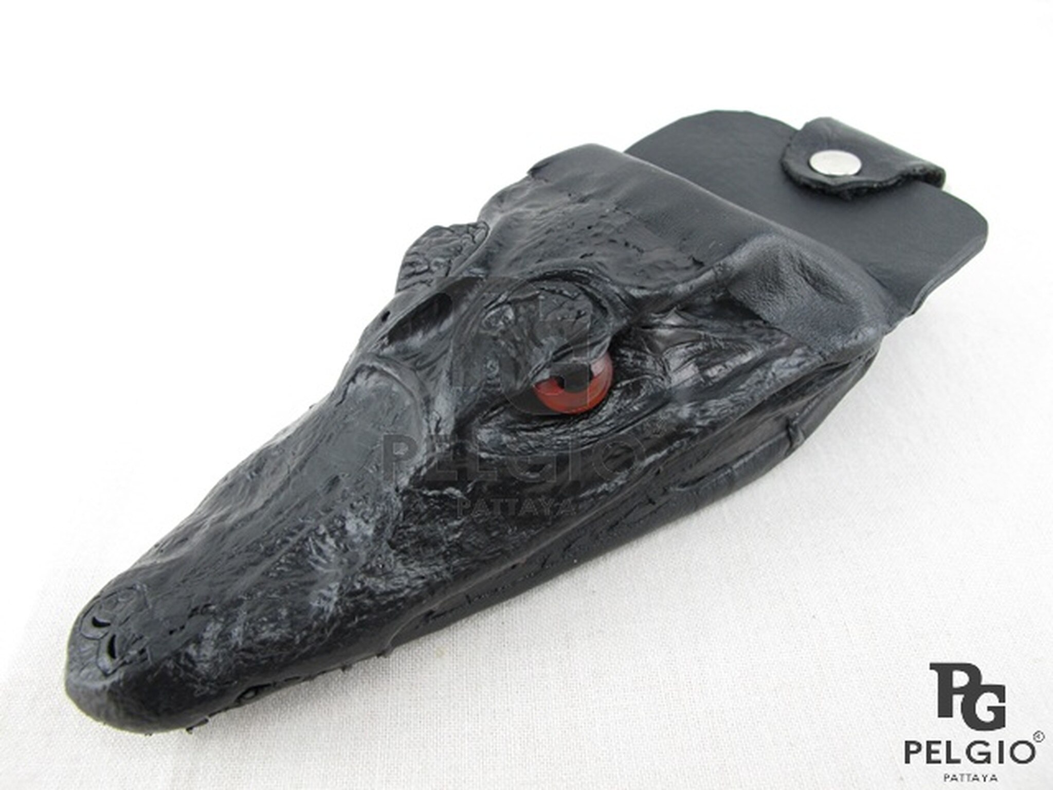 Genuine Caiman Crocodile Head Key Ring Black [cmkr001bk01-l] - American Alligator - HD Wallpaper 
