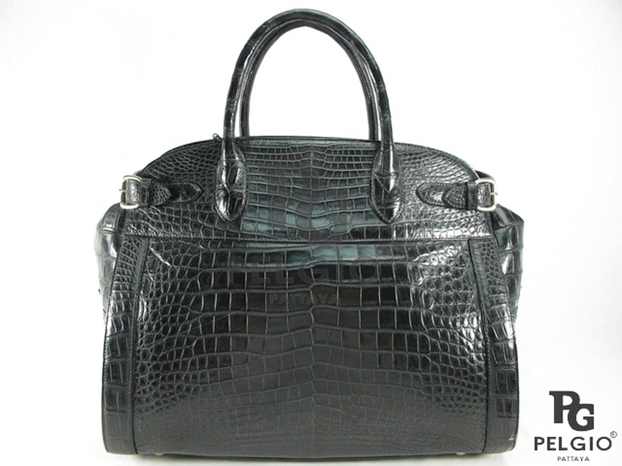 Genuine Black Crocodile Belly Luxury Luggage [crbh015bk01g] - Birkin Bag - HD Wallpaper 