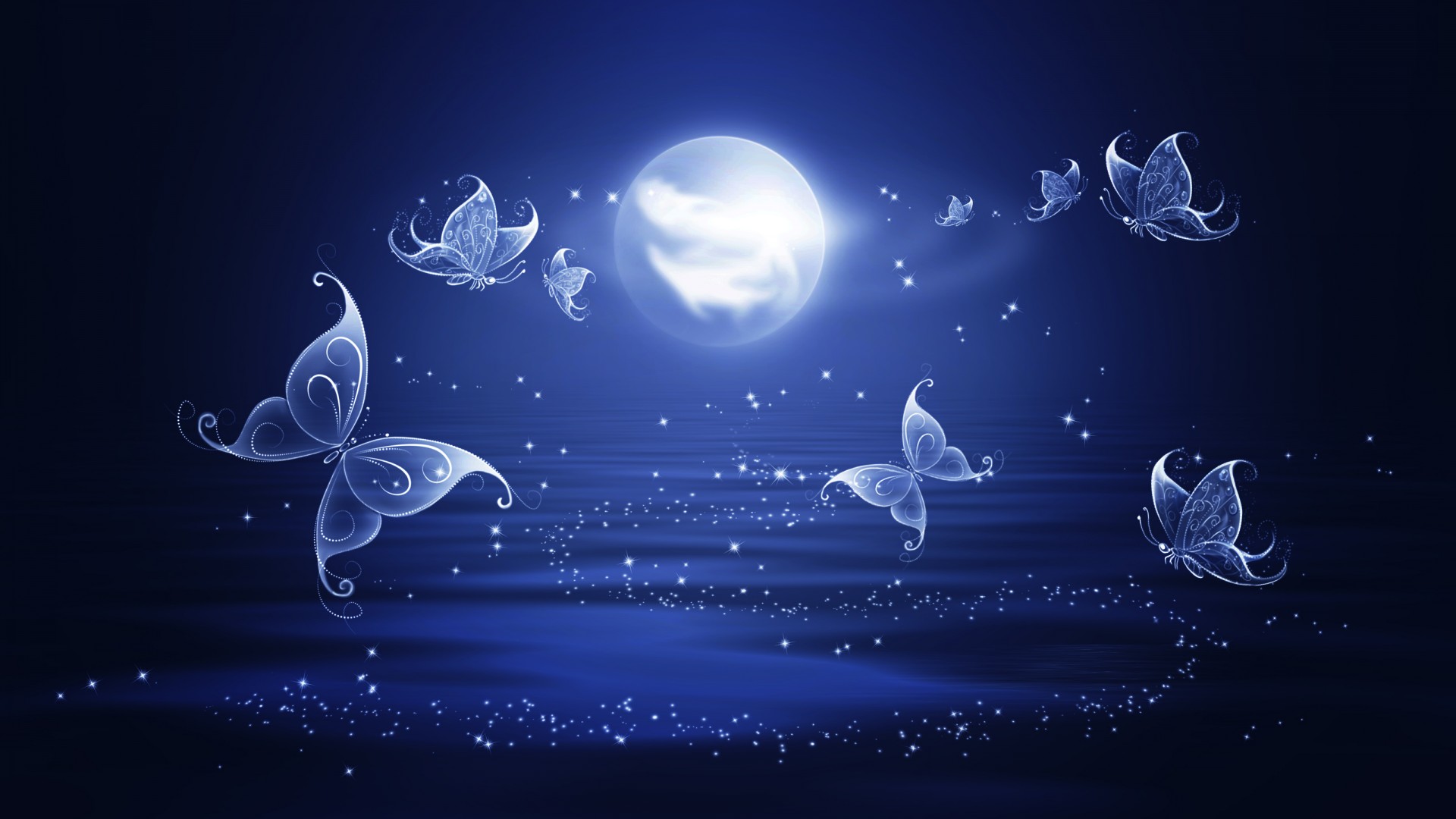 Butterfly Wallpaper Background Free Photo - Butterfly Moon - HD Wallpaper 
