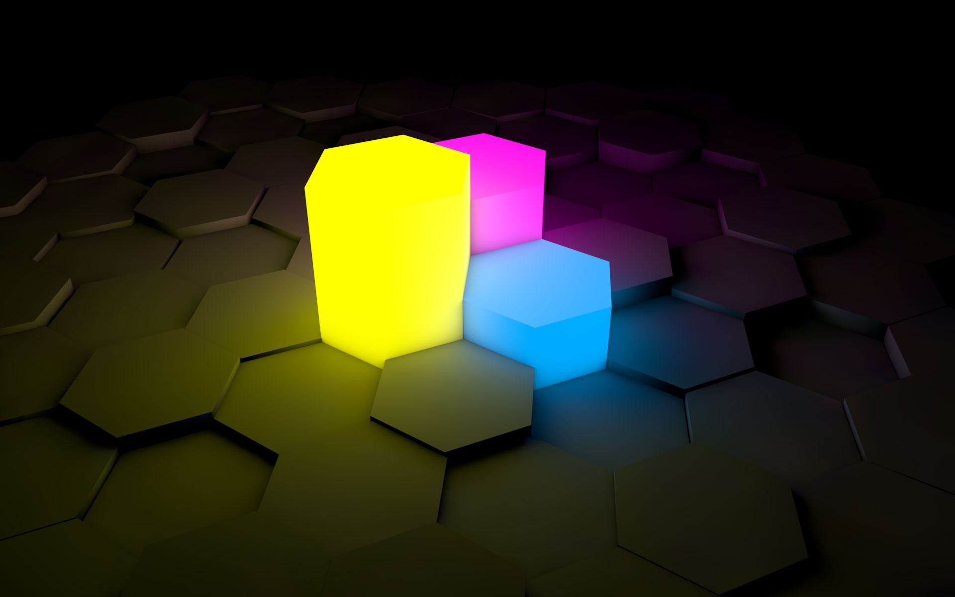 3d Neon Hexagon Effects Wallpaper - Wallpaper - HD Wallpaper 