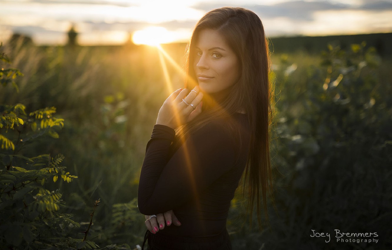 Photo Wallpaper Summer, Look, Girl, Rays, Sunset, Nature, - Girl - HD Wallpaper 