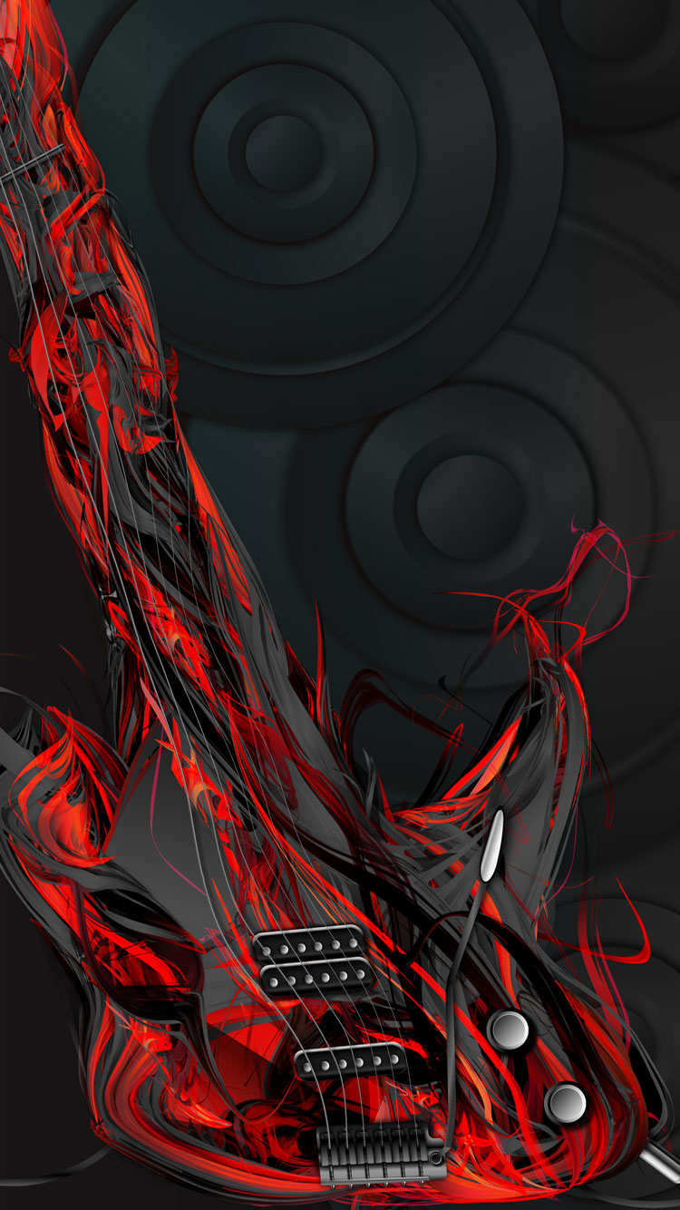 Iphone Guitar Graphic Wallpaper In Black - Iphone 6 Black And Red Wallpaper Hd - 750x1334 Wallpaper Iphone Guitar Graphic Wallpaper In Black - Iphone 6 Black And Red Wallpaper Hd - 750x1334 Wallpaper