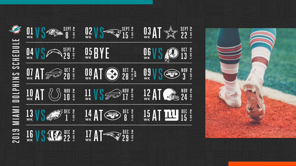 Miami Dolphins 2020 Schedule - HD Wallpaper 