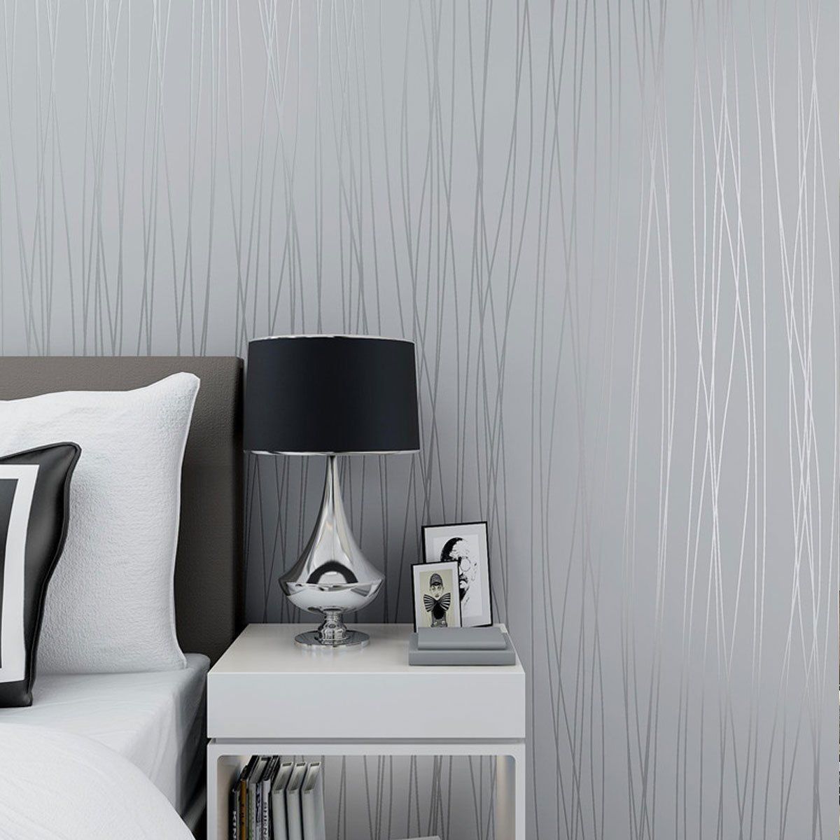 Mavee Non-woven 3d Wallpaper Bedroom - Room Wallpaper Design White - HD Wallpaper 