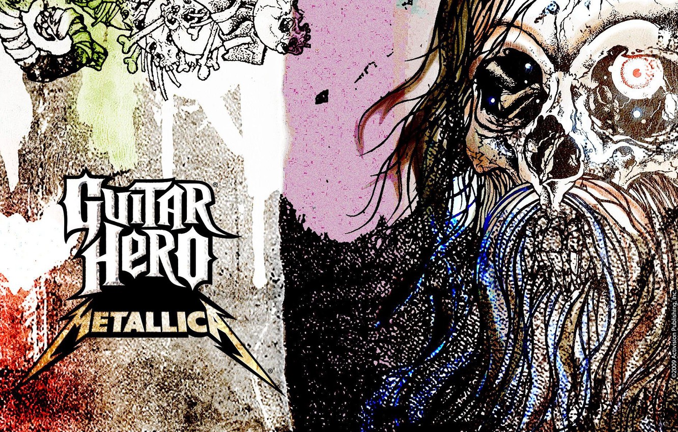 Photo Wallpaper Music Skull Music Rock Rock Metallica Guitar Hero Metallica Android 1332x850 Wallpaper Teahub Io
