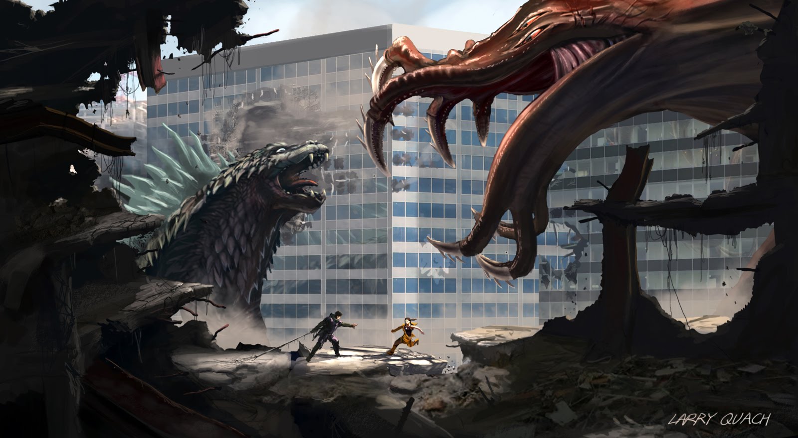 Possible Godzilla 2014 Monster Battle Storyboard Artwork - Godzilla 2012 Concept Art - HD Wallpaper 