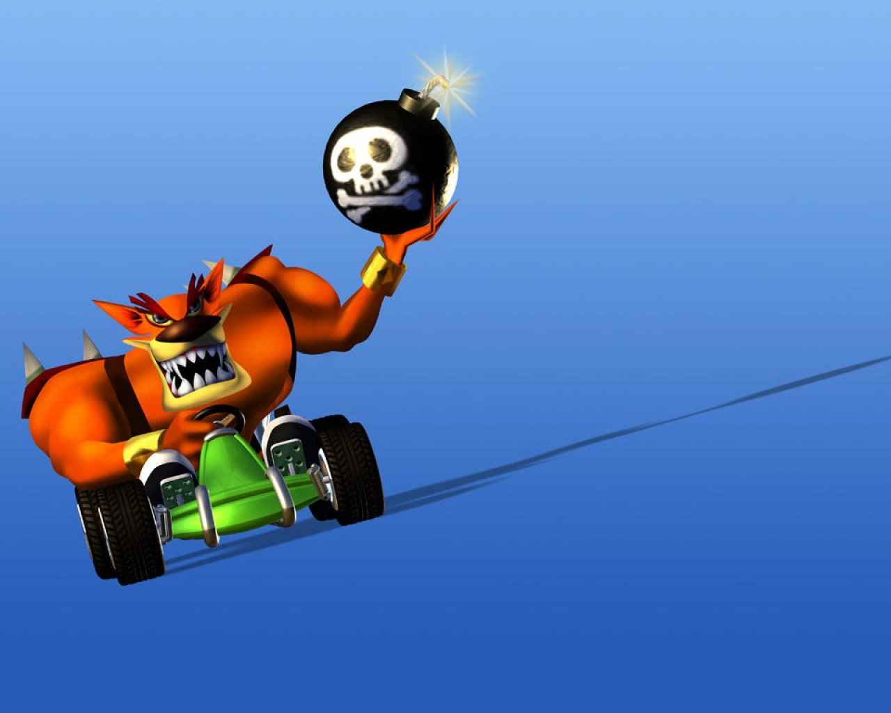 Crash Bandicoot Wallpaper - Crash Team Racing Tiny Tiger Kart - HD Wallpaper 