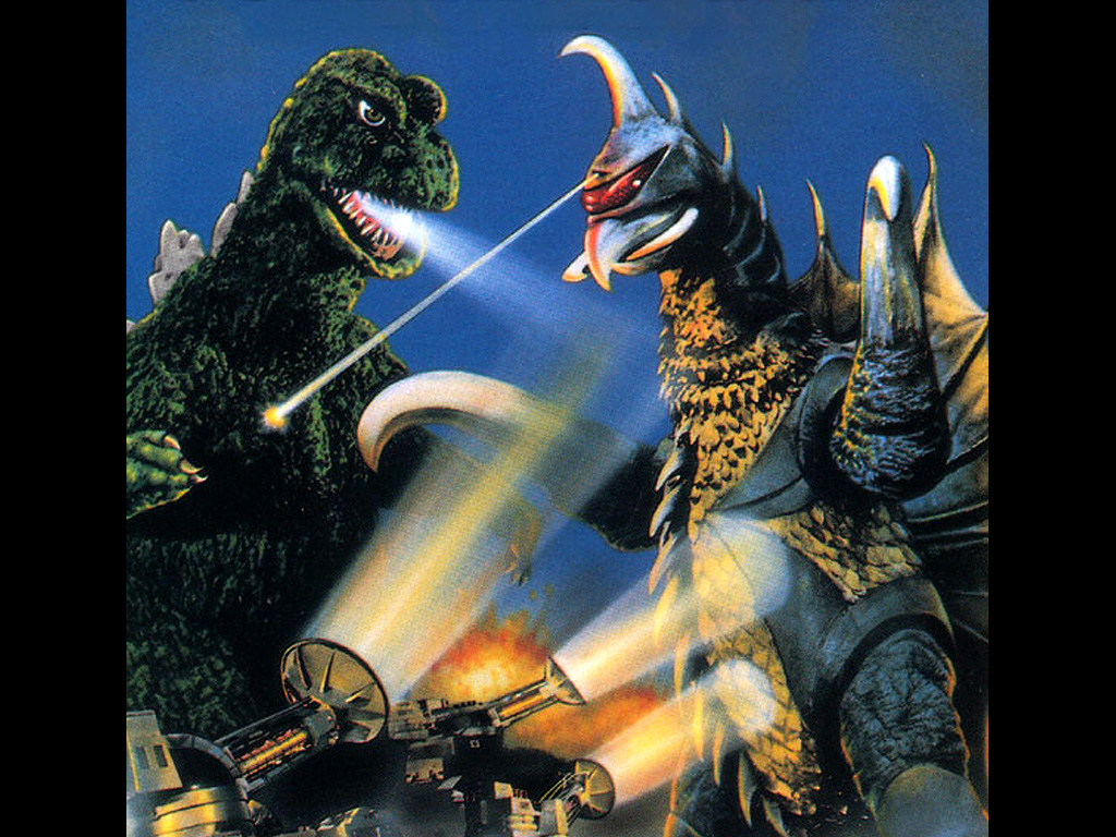 Japanese Godzilla Poster Wallpaper - Godzilla Vs Gigan Background - HD Wallpaper 