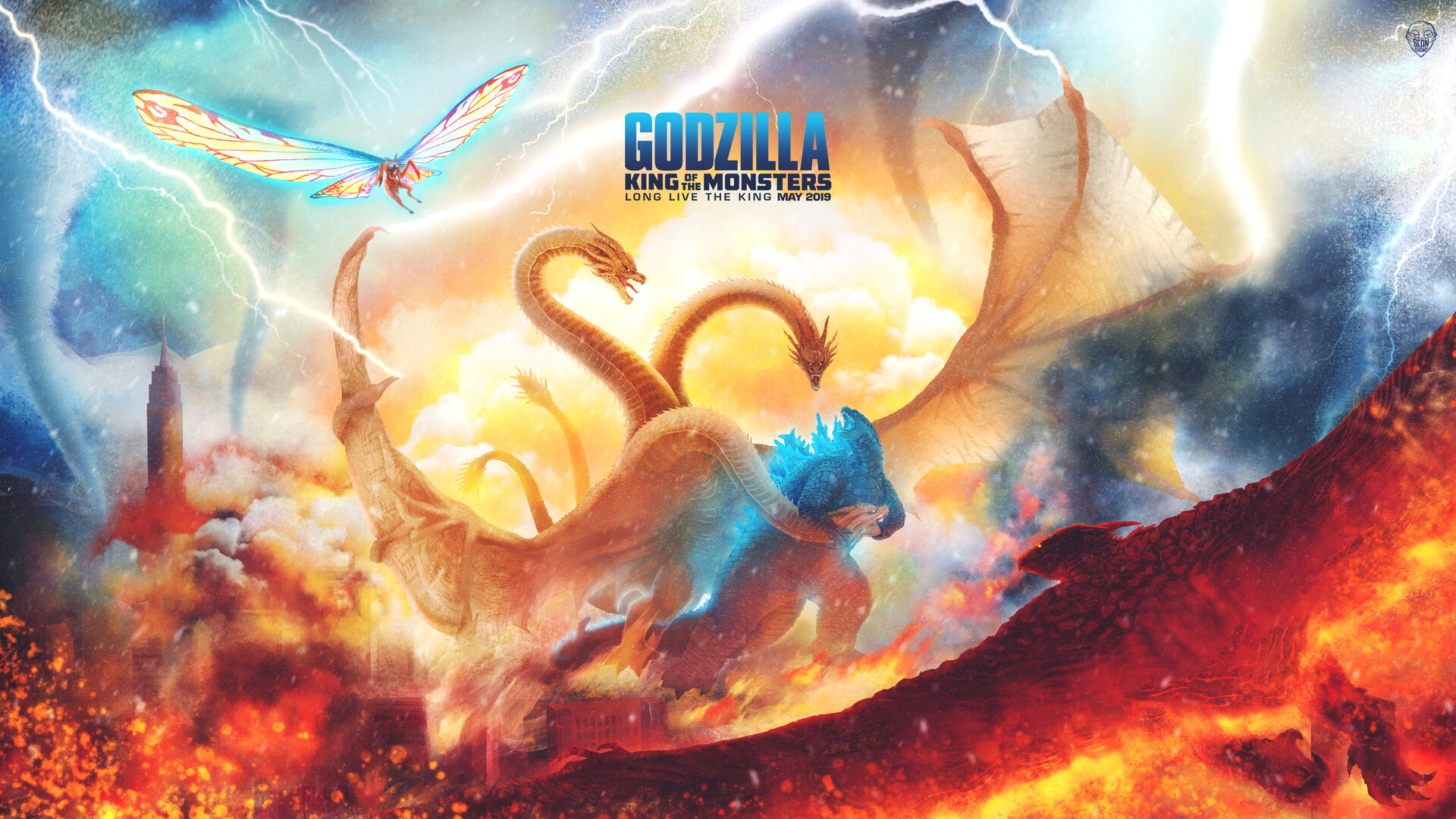 Godzilla King Of The Monsters Art - HD Wallpaper 