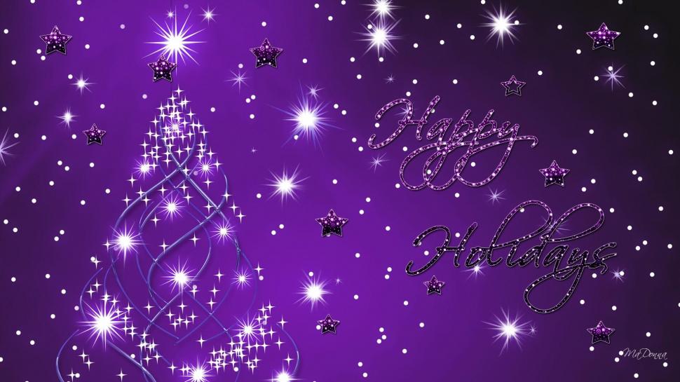 Happy Holiday Purple Wallpaper,decorations Hd Wallpaper,snowflakes - Purple Christmas - HD Wallpaper 